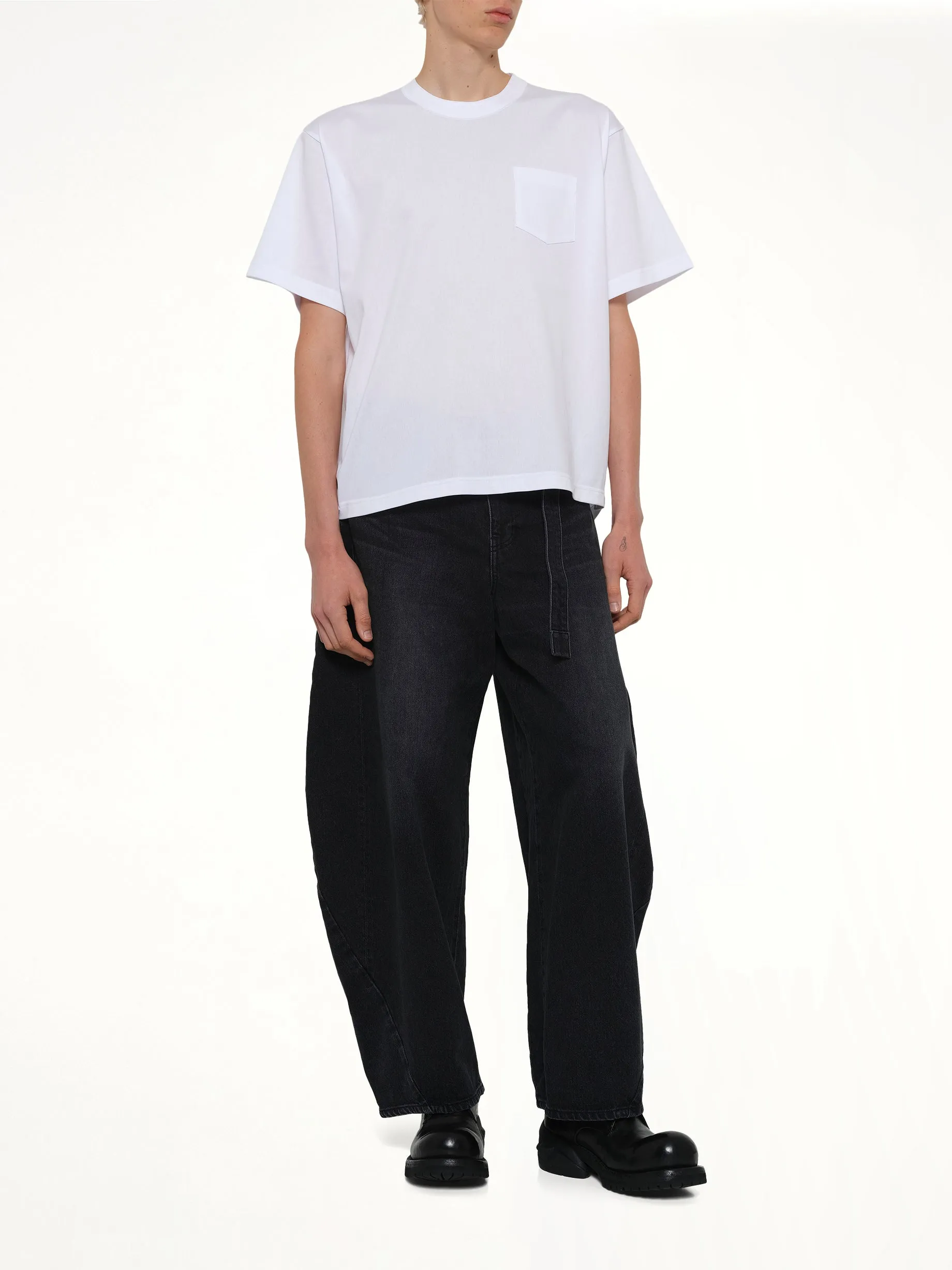 Cotton Jersey T-Shirt in White sold by MARAIS product image thumbnail 4