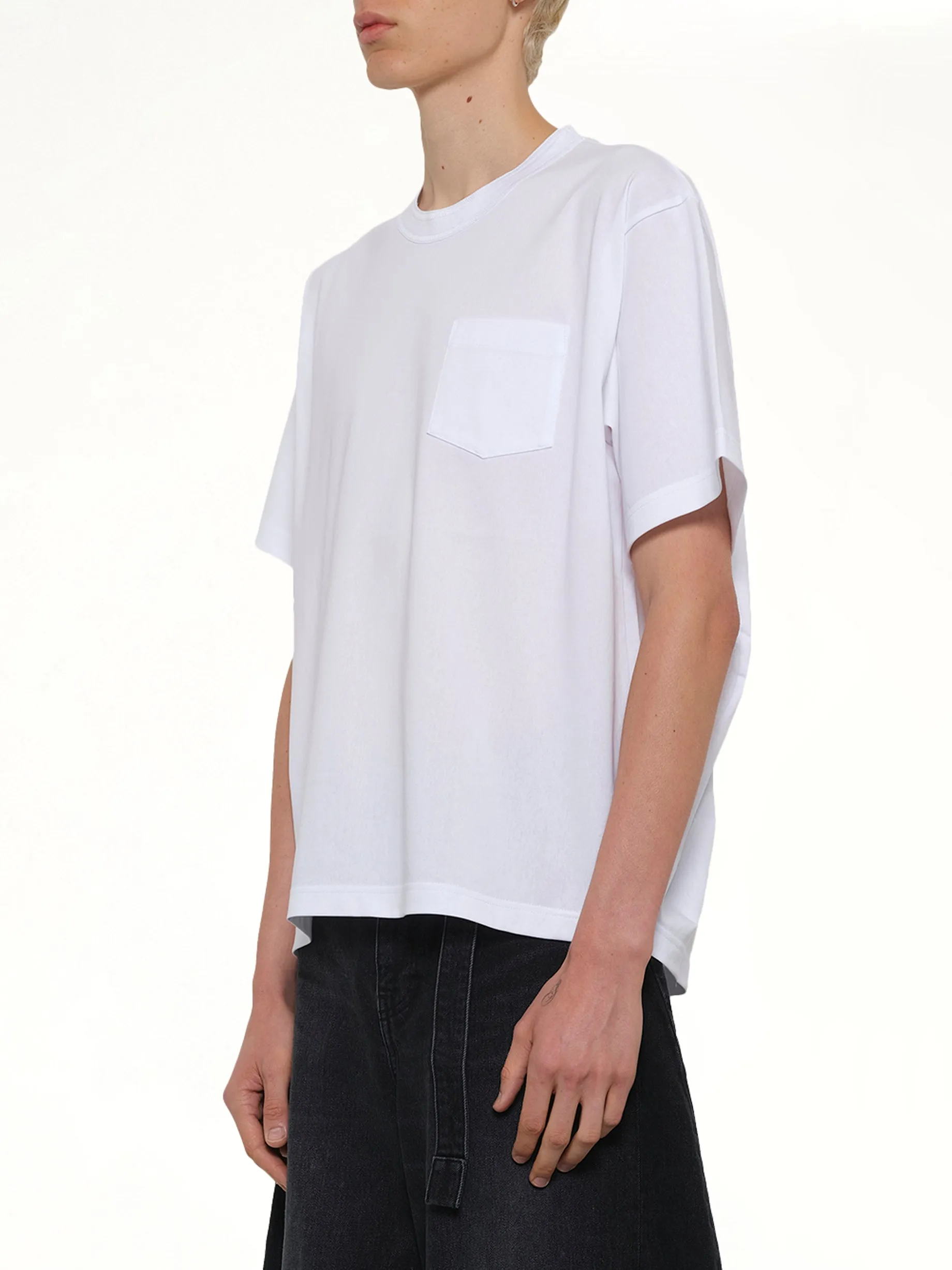 Cotton Jersey T-Shirt in White sold by MARAIS product image thumbnail 3