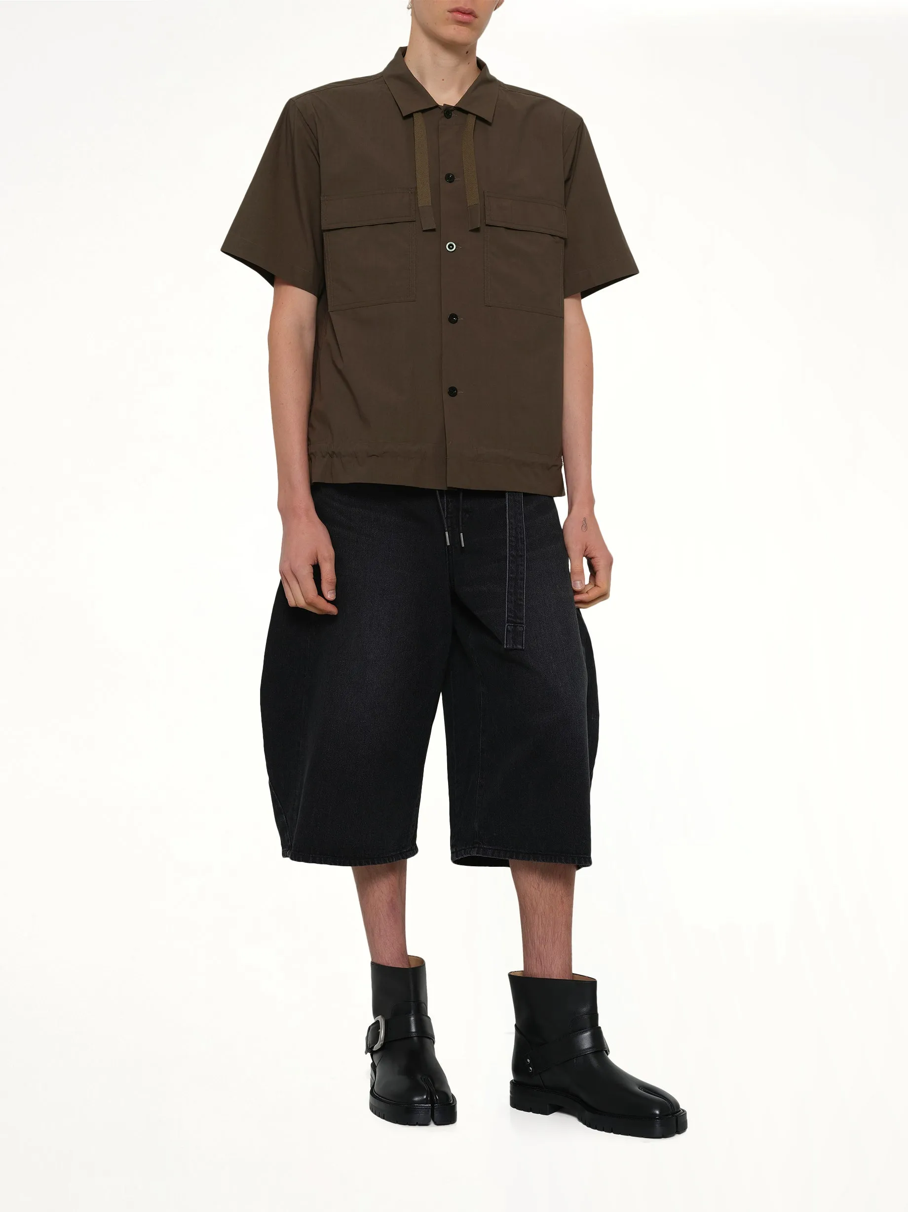 Cotton Typewriter Shirt in Taupe sold by MARAIS product image thumbnail 4