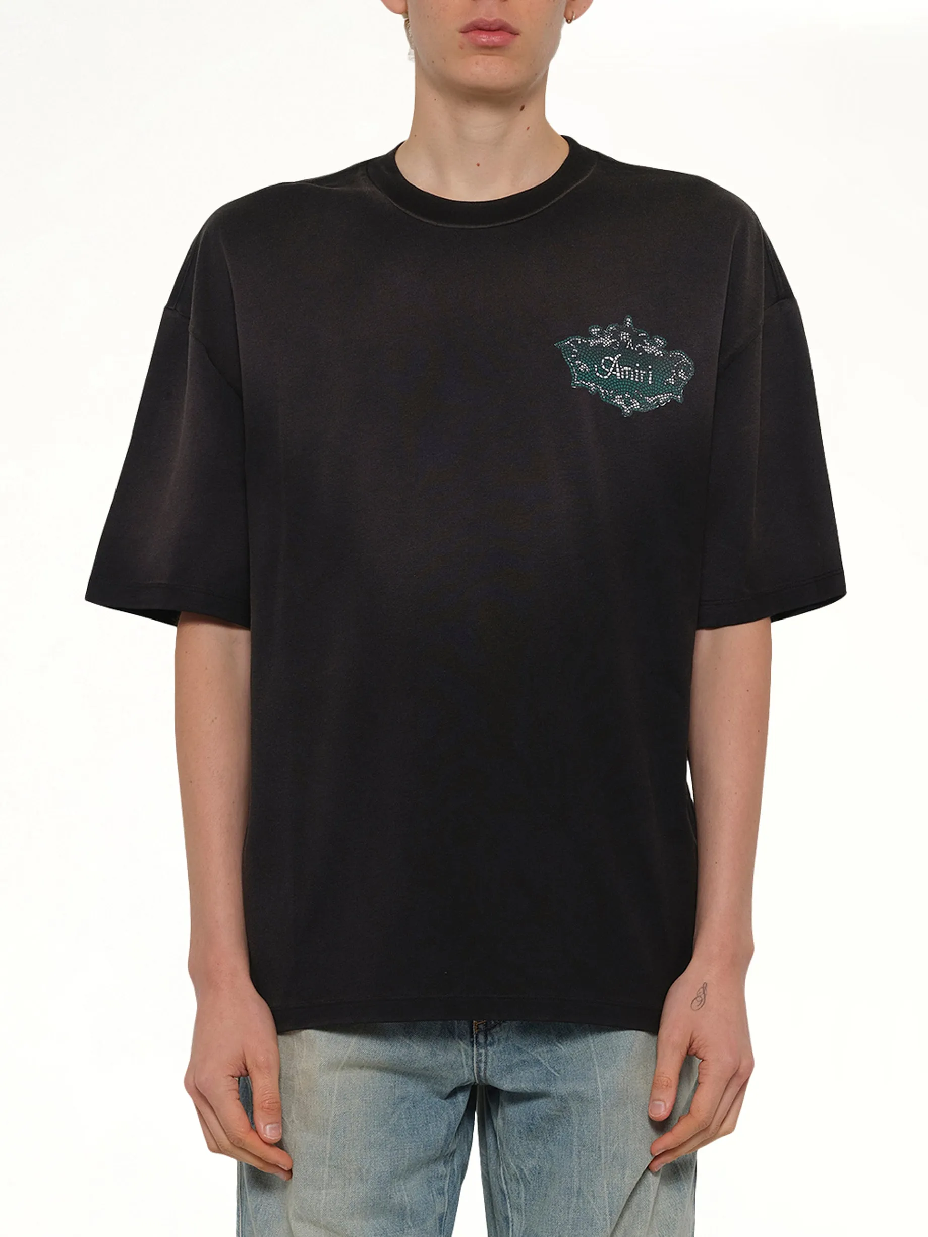 Chateau Crest Oversized T-Shirt in Black sold by MARAIS