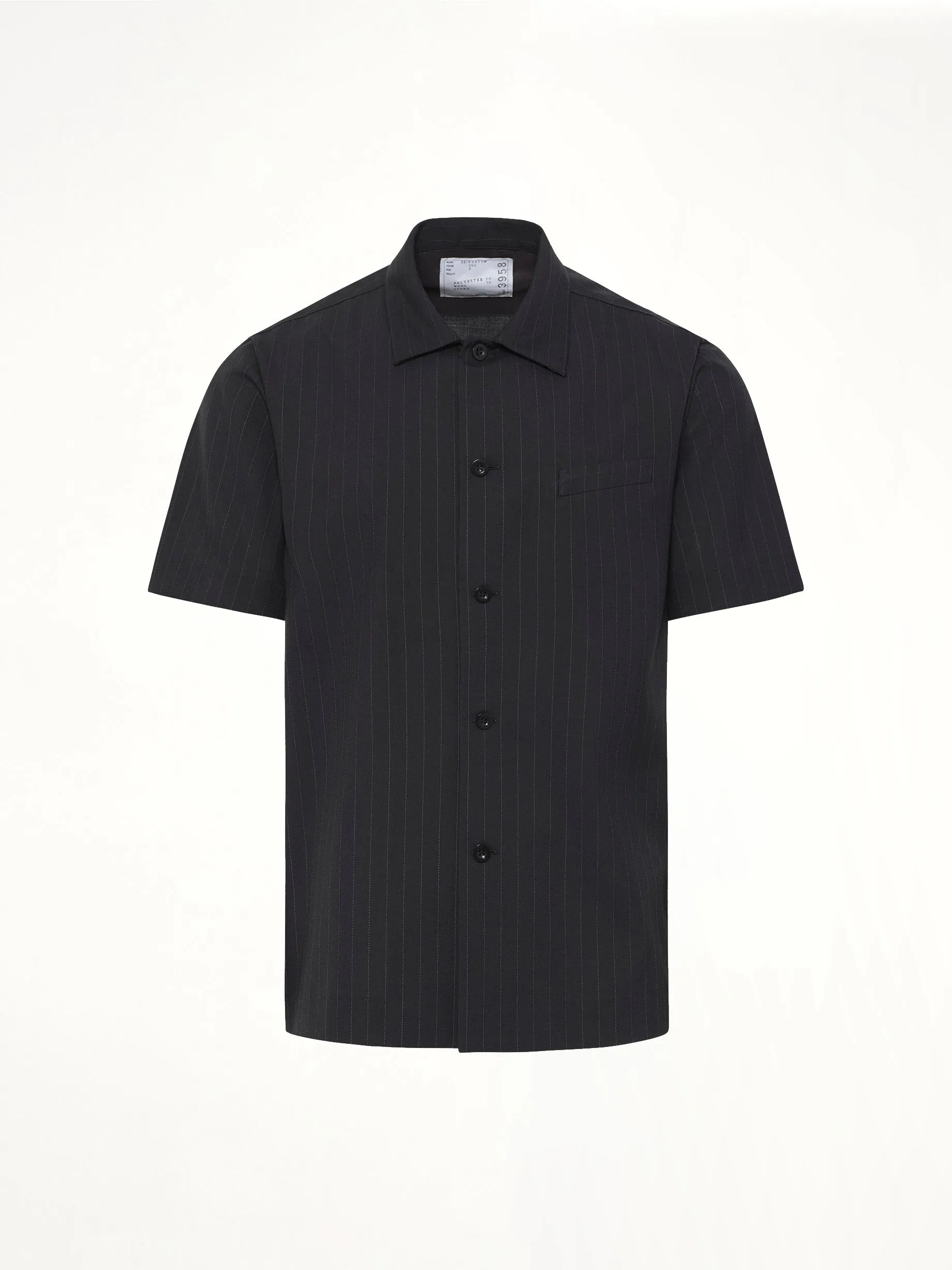 Chalk Stripe Shirt in Black sold by MARAIS product image thumbnail 2