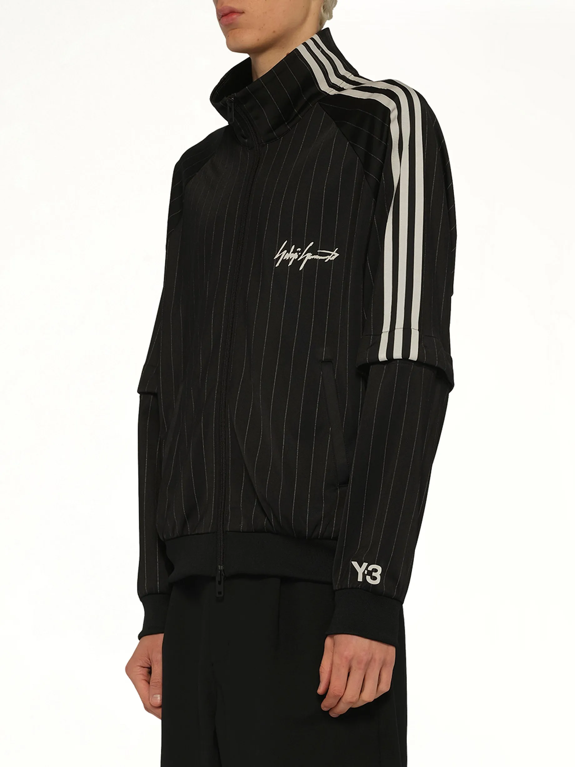 Pinstripe Track Top in Black sold by MARAIS product image thumbnail 3