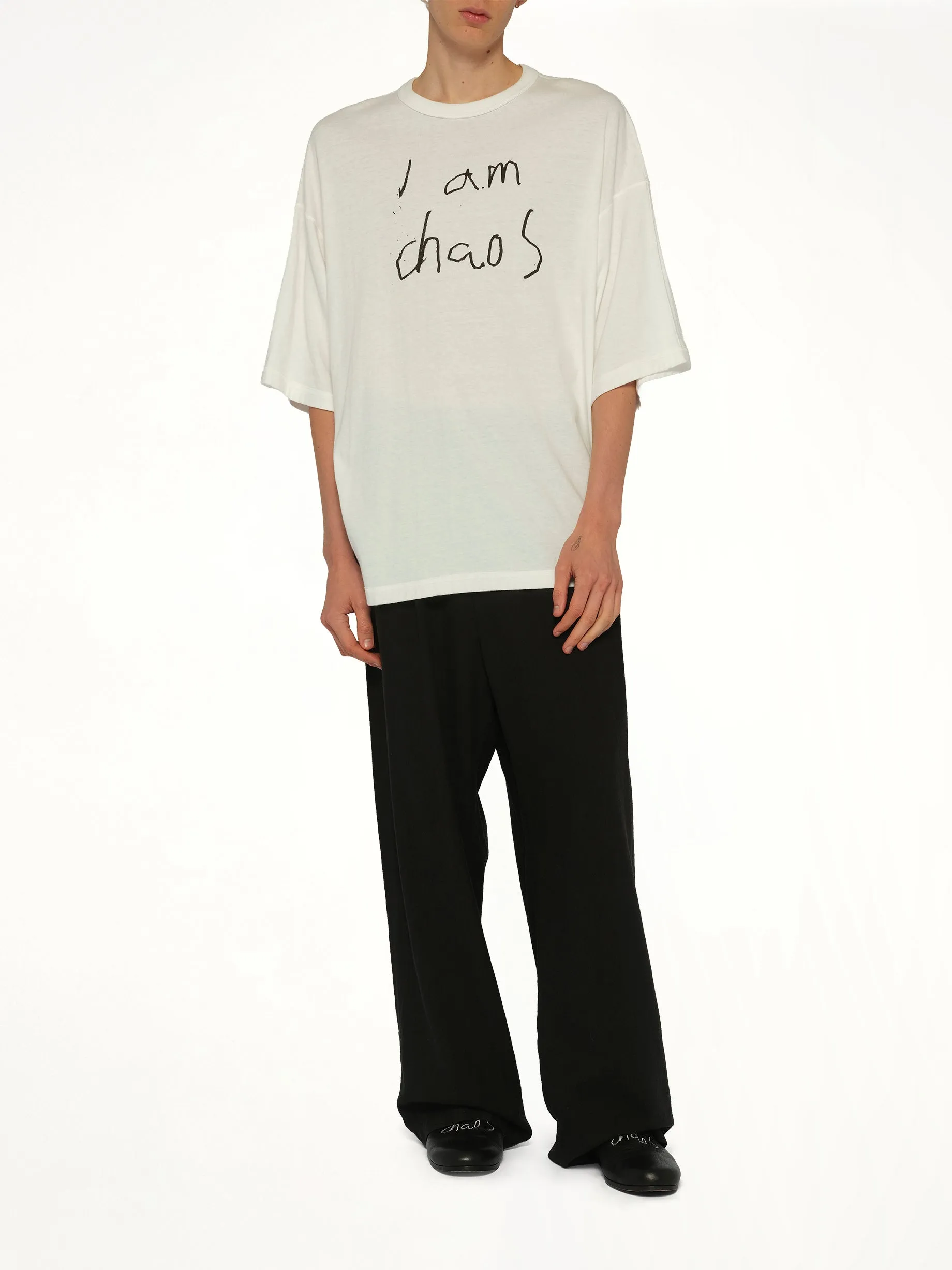 "I am Chaos" T-Shirt in Off White sold by MARAIS product image thumbnail 4