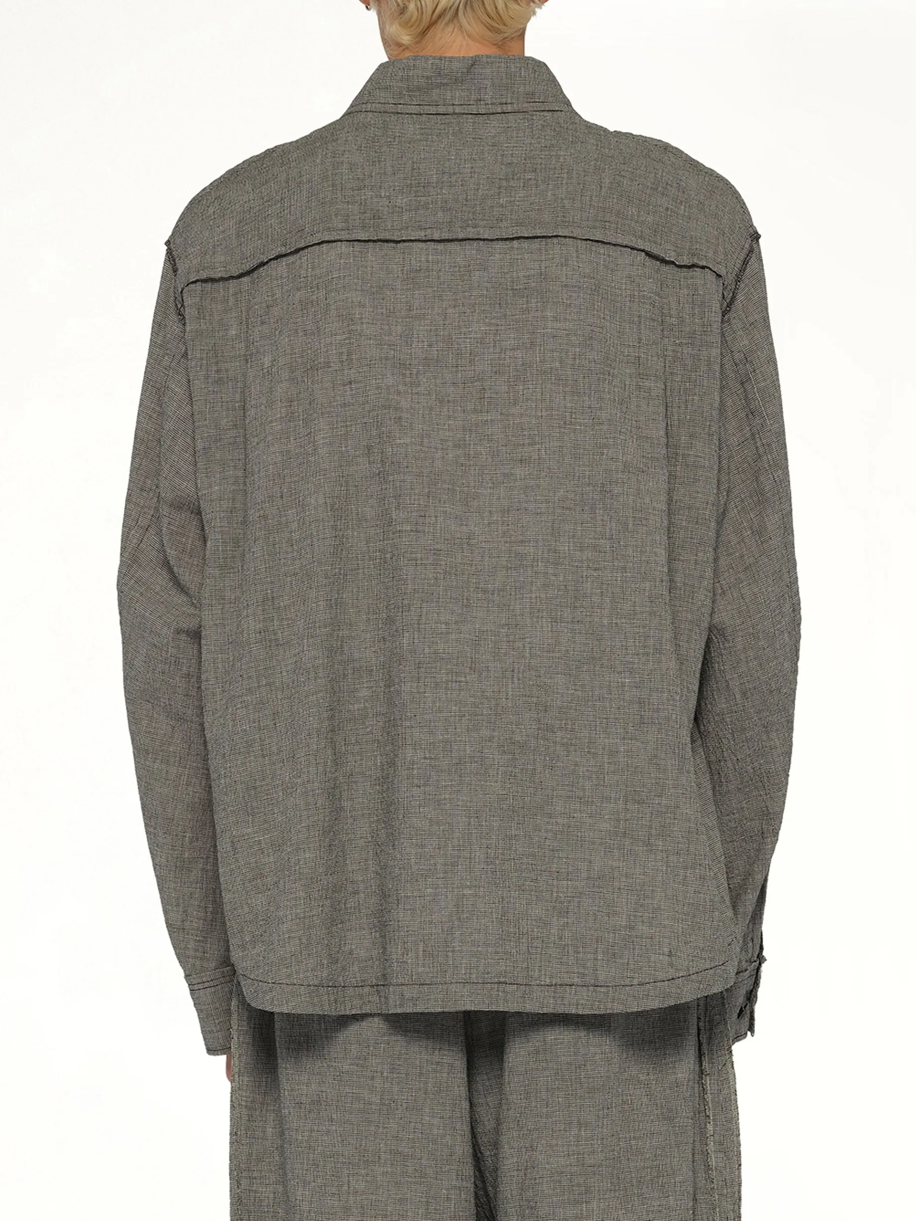 Linen Stripe Blouson in White/Black sold by MARAIS product image thumbnail 5