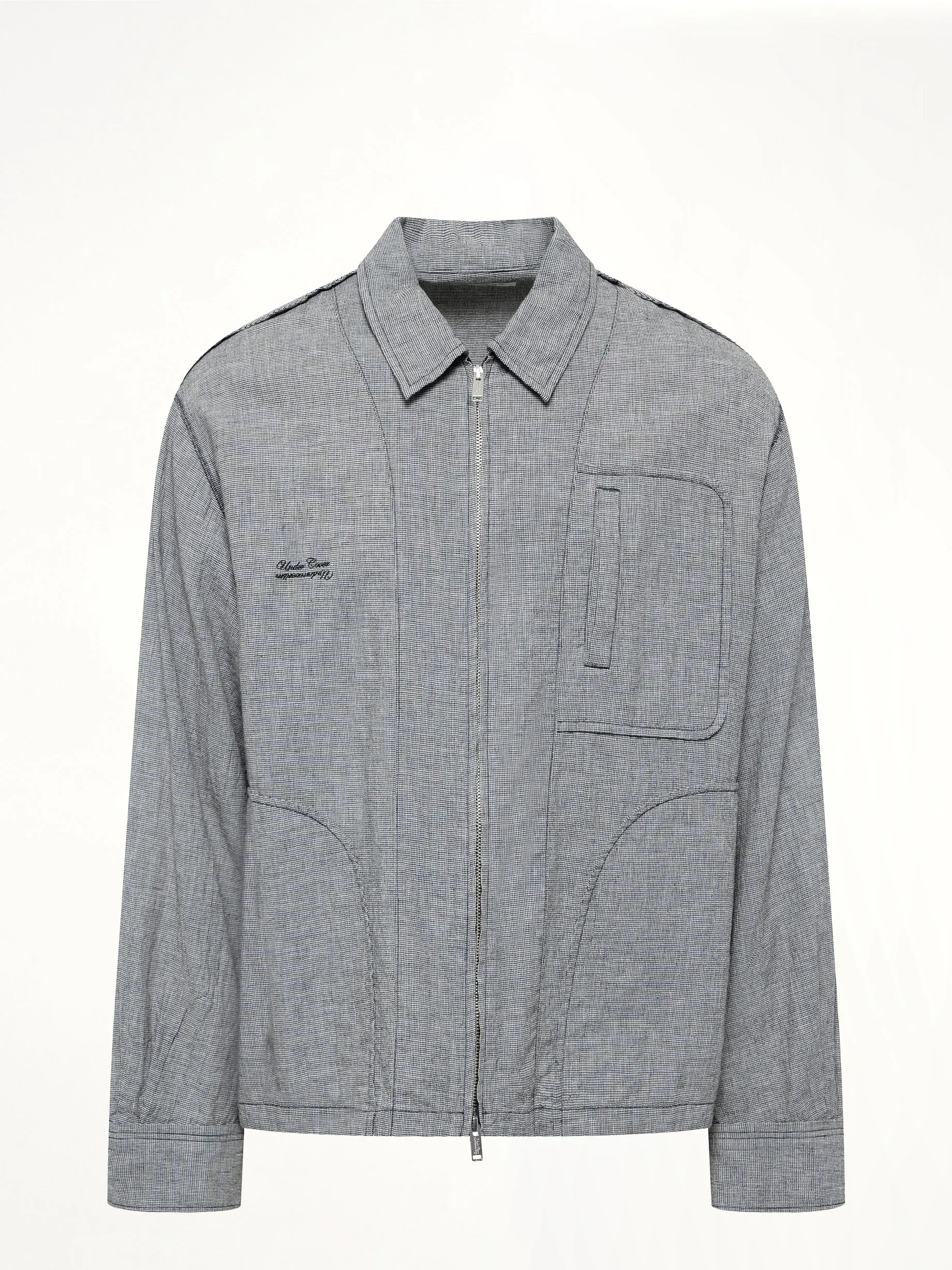 Linen Stripe Blouson in White/Black sold by MARAIS product image thumbnail 2