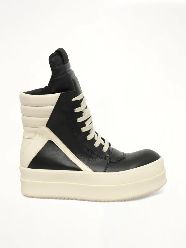 Mega Bumper Geobasket in Black/Milk made by Rick Owens
