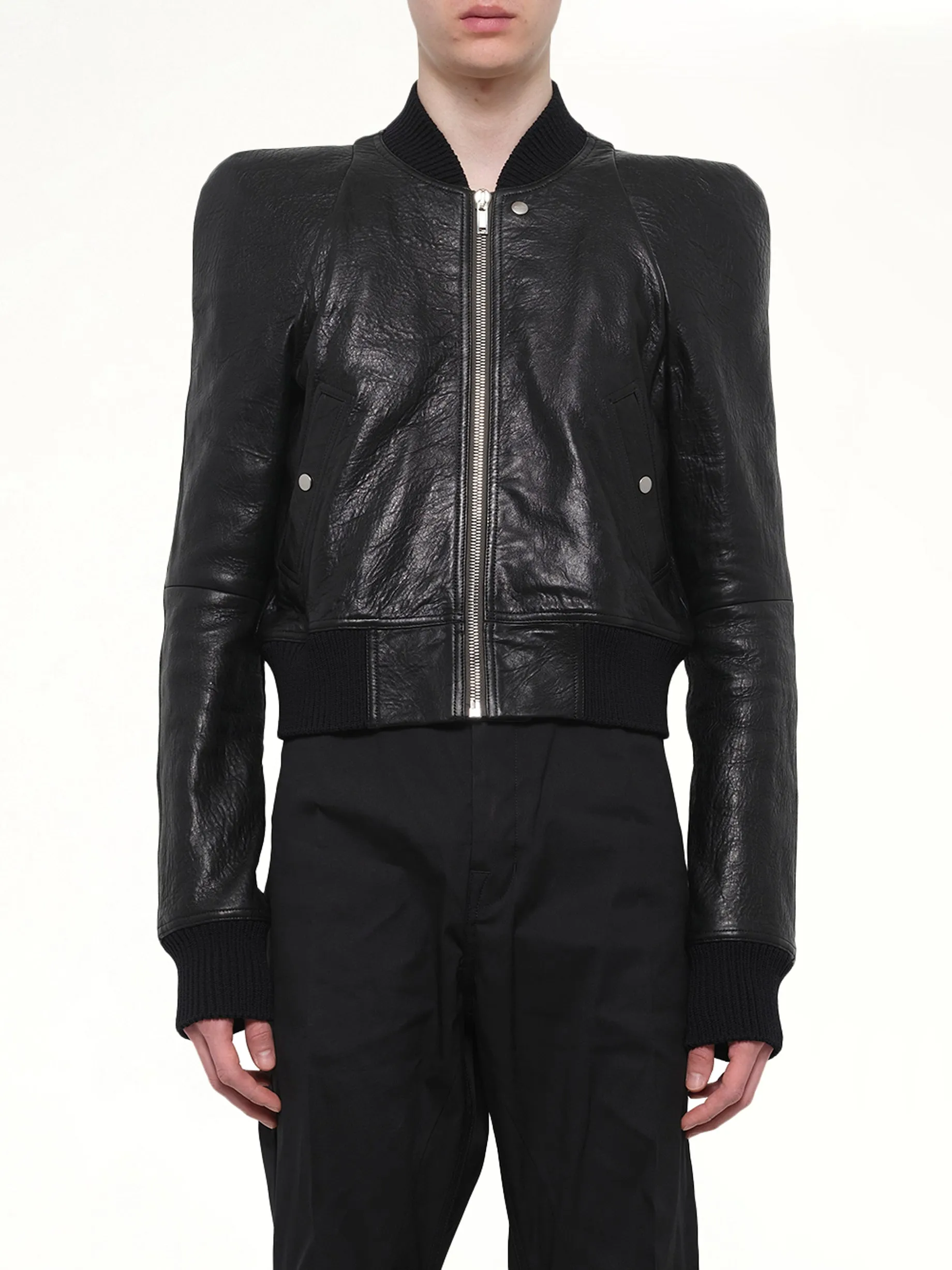 Temple Flight Leather Jacket in Black sold by MARAIS