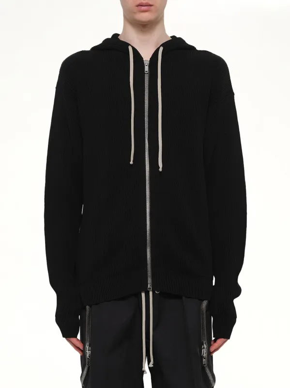 Zipped Hoodie in Black sold by MARAIS