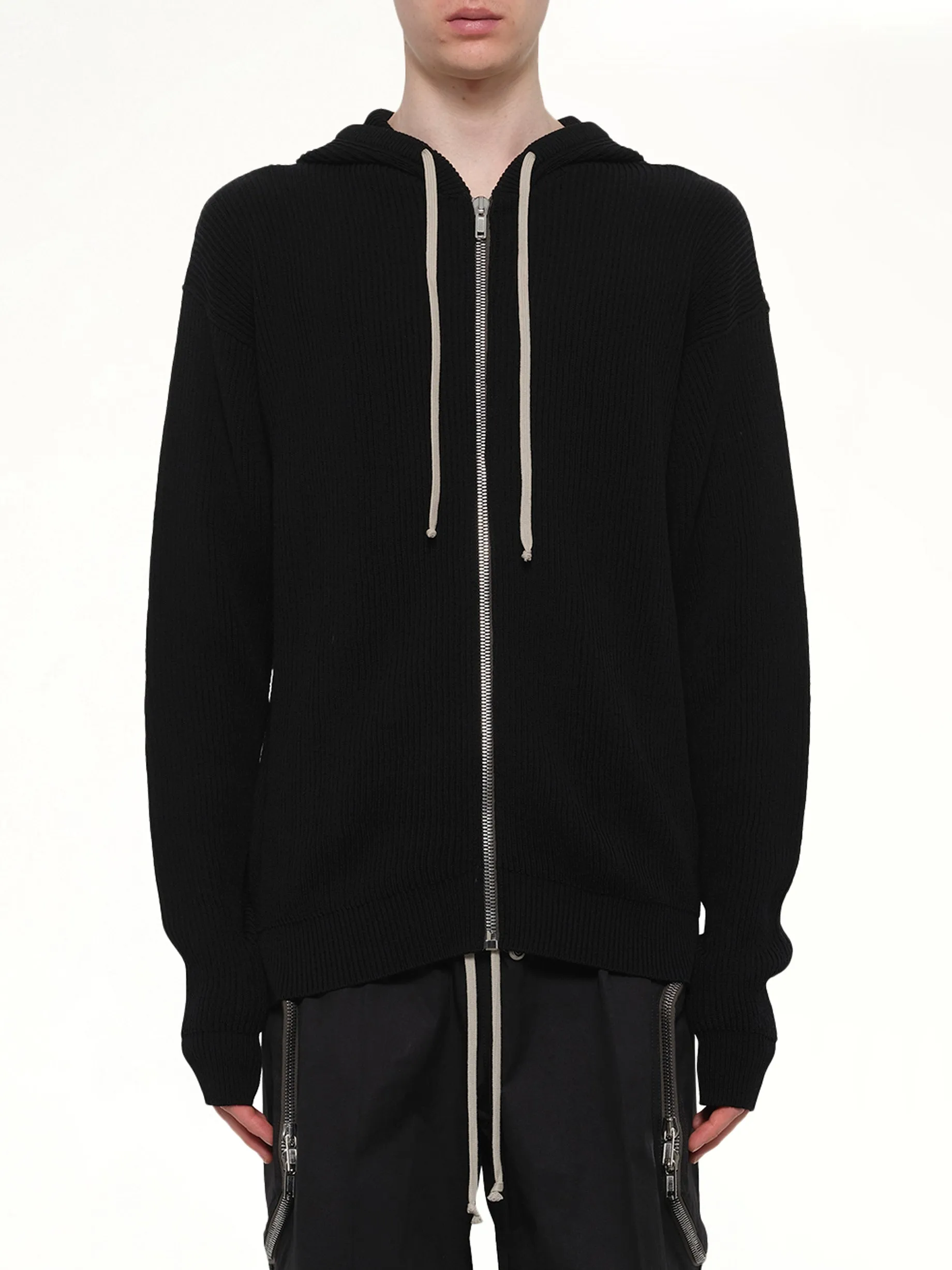 Zipped Hoodie in Black sold by MARAIS