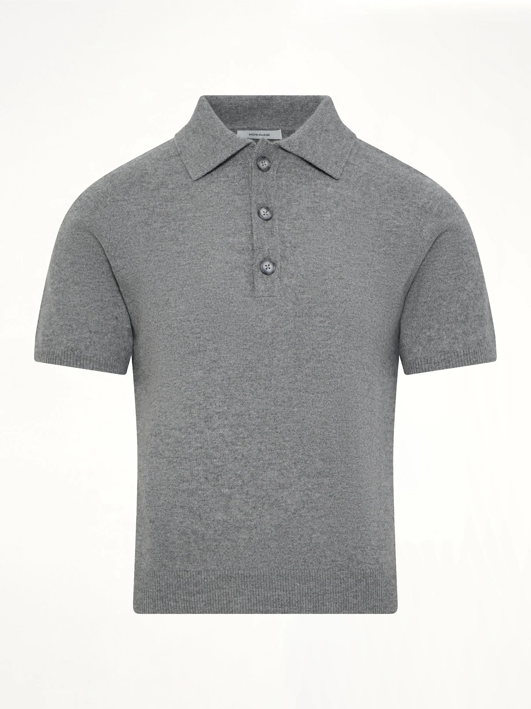 Short Sleeve Knit Polo in Concrete sold by MARAIS product image thumbnail 2
