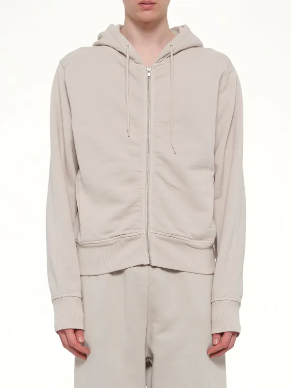 Slim Zip Up in Off White made by Entire Studios