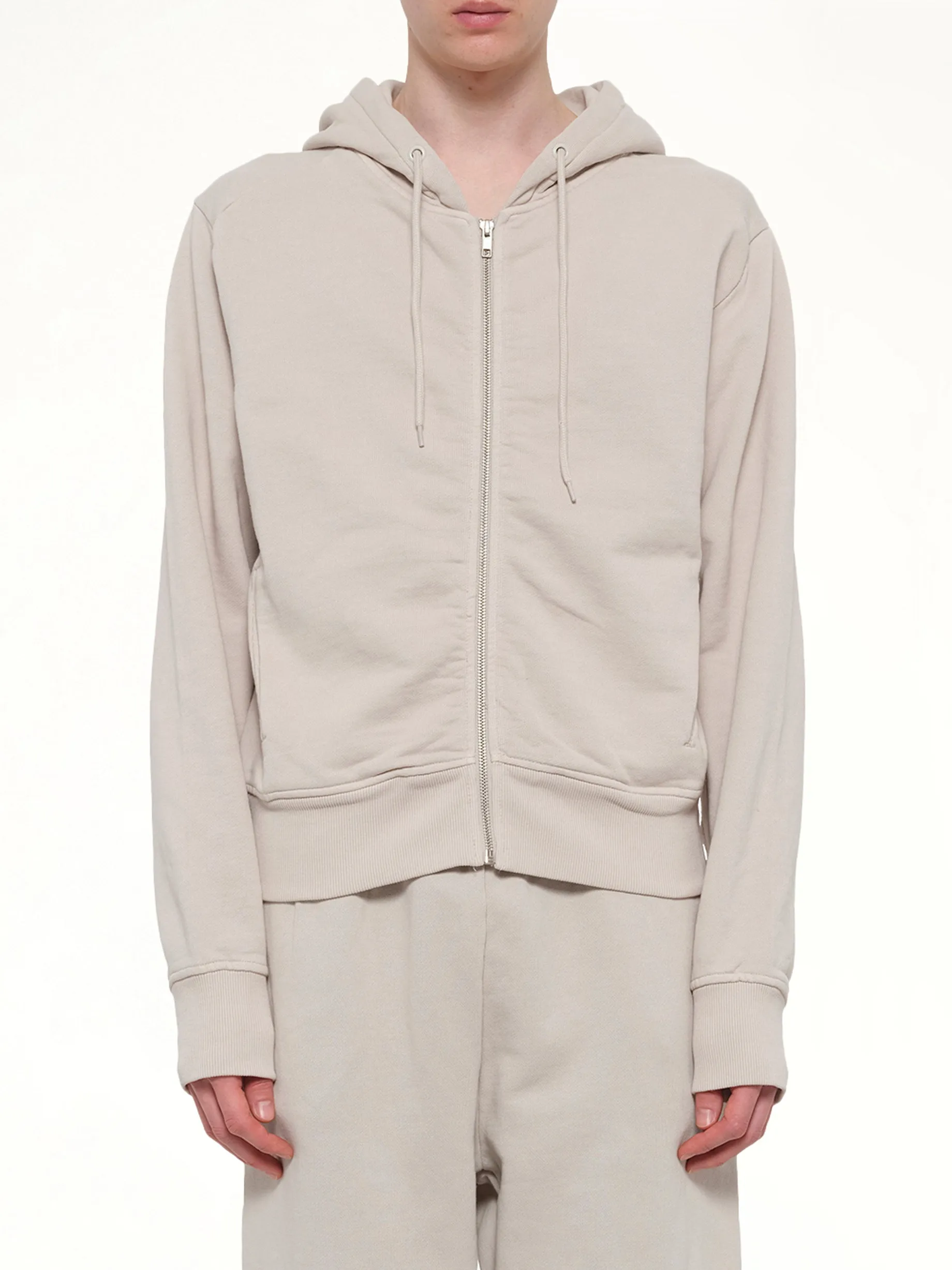 Slim Zip Up in Off White sold by MARAIS