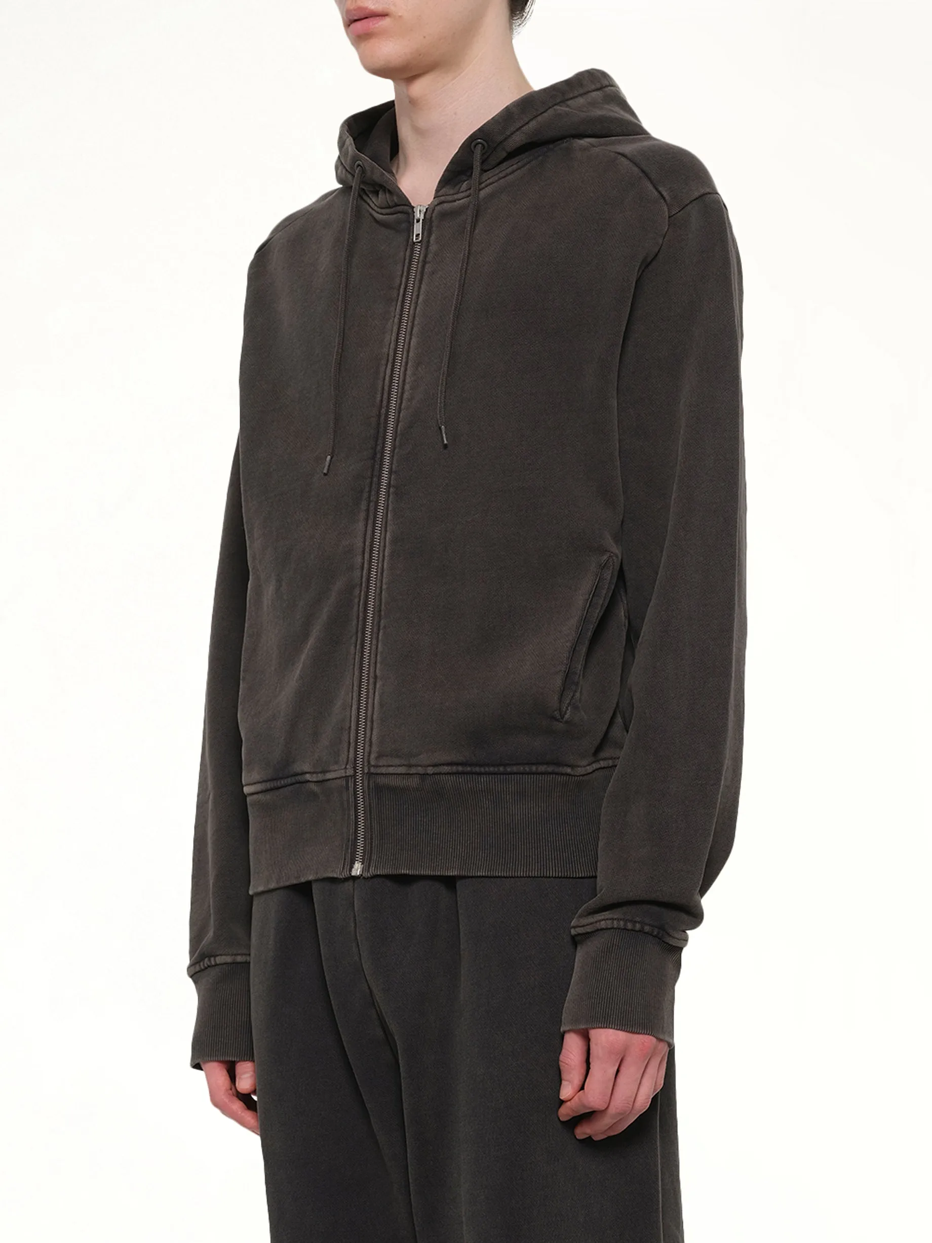 Slim Zip Up in Washed Black sold by MARAIS product image thumbnail 3