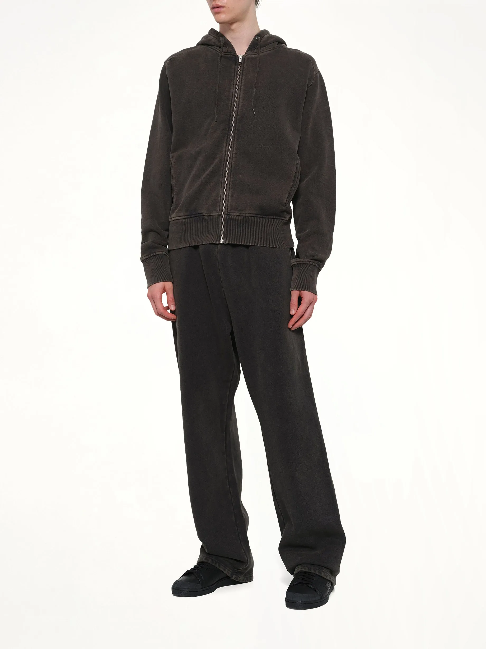 Slim Zip Up in Washed Black sold by MARAIS product image thumbnail 4