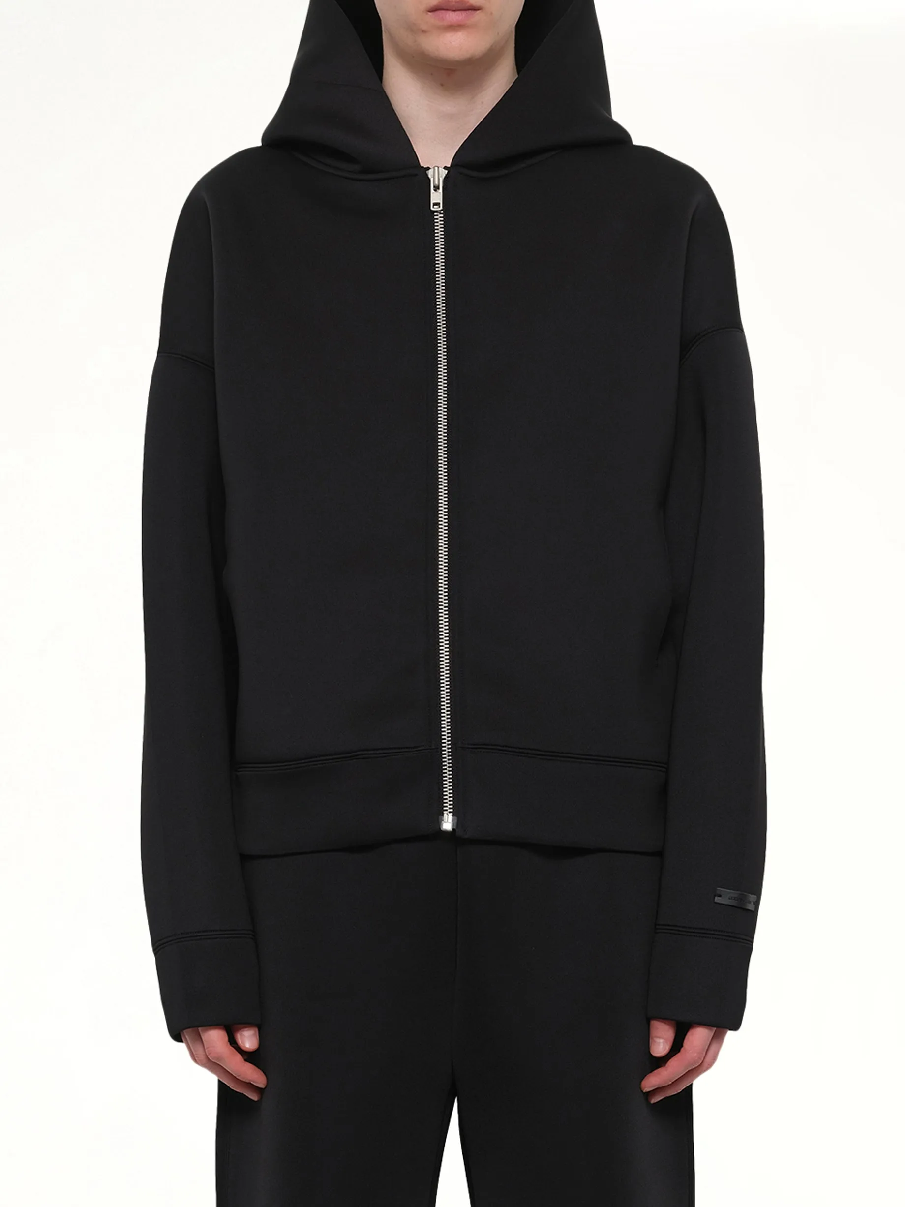 Scuba Zip Hood in Black sold by MARAIS