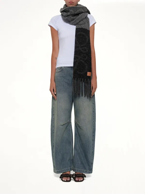 Big Anagram Scarf in Dark Grey/Black sold by MARAIS