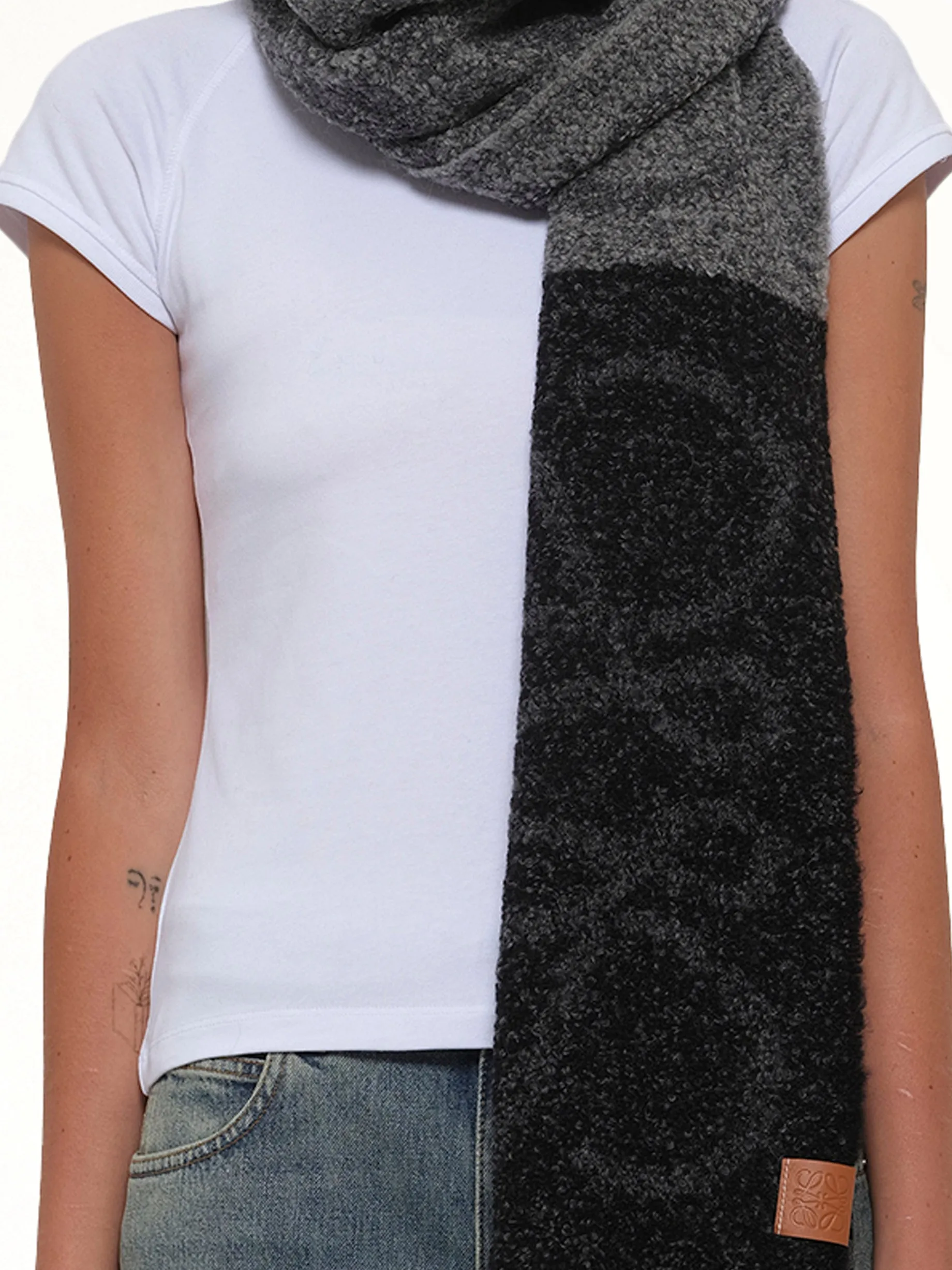 Big Anagram Scarf in Dark Grey/Black sold by MARAIS product image thumbnail 2