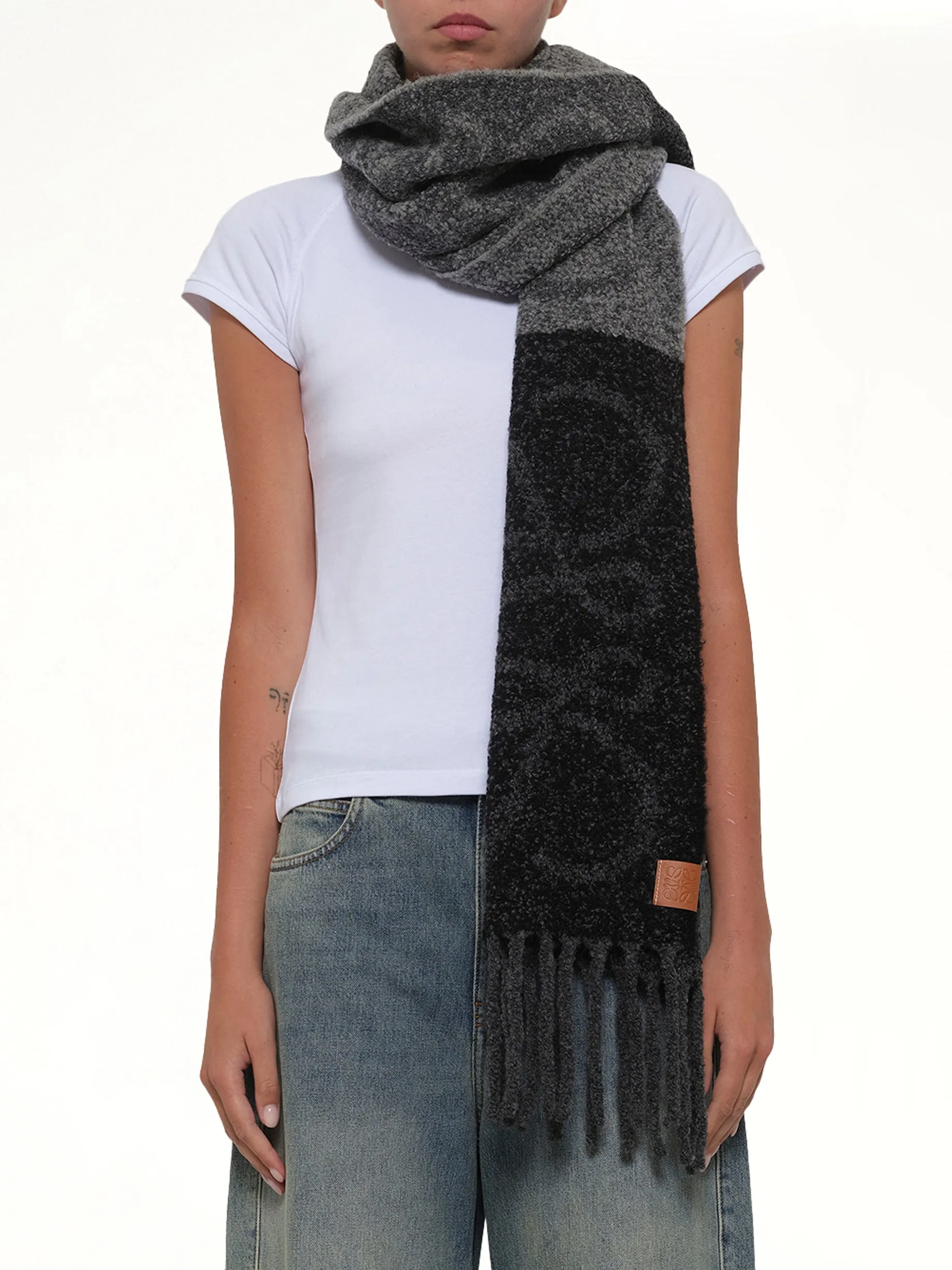 Big Anagram Scarf in Dark Grey/Black sold by MARAIS product image thumbnail 3