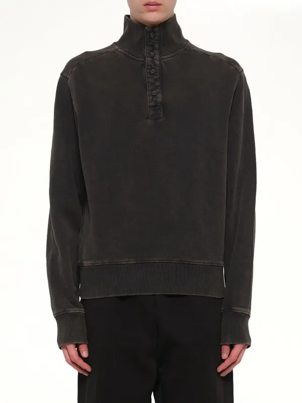 Port Pullover in Washed Black made by Entire Studios