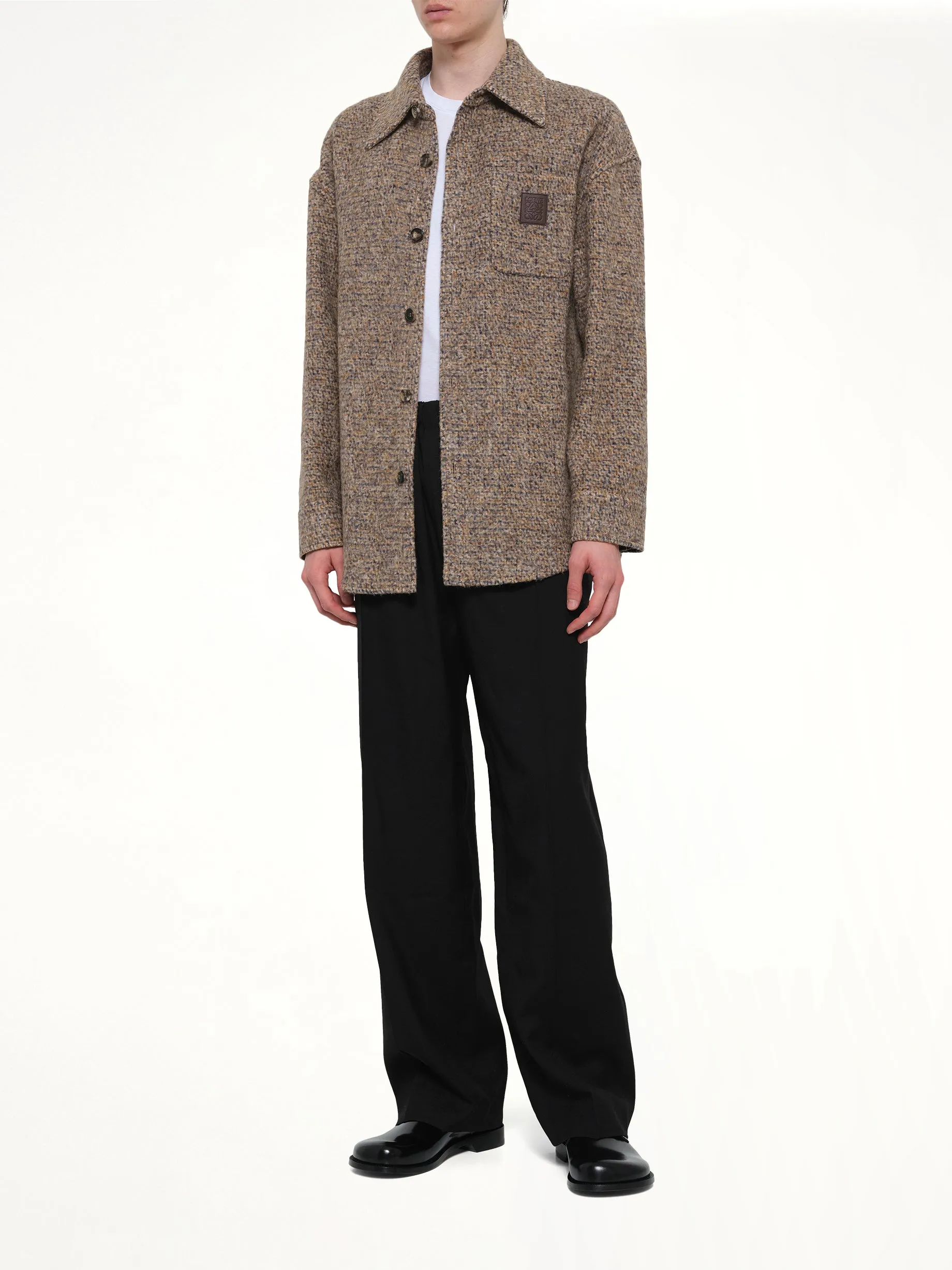 Overshirt in Beige/Blue Melange sold by MARAIS product image thumbnail 4