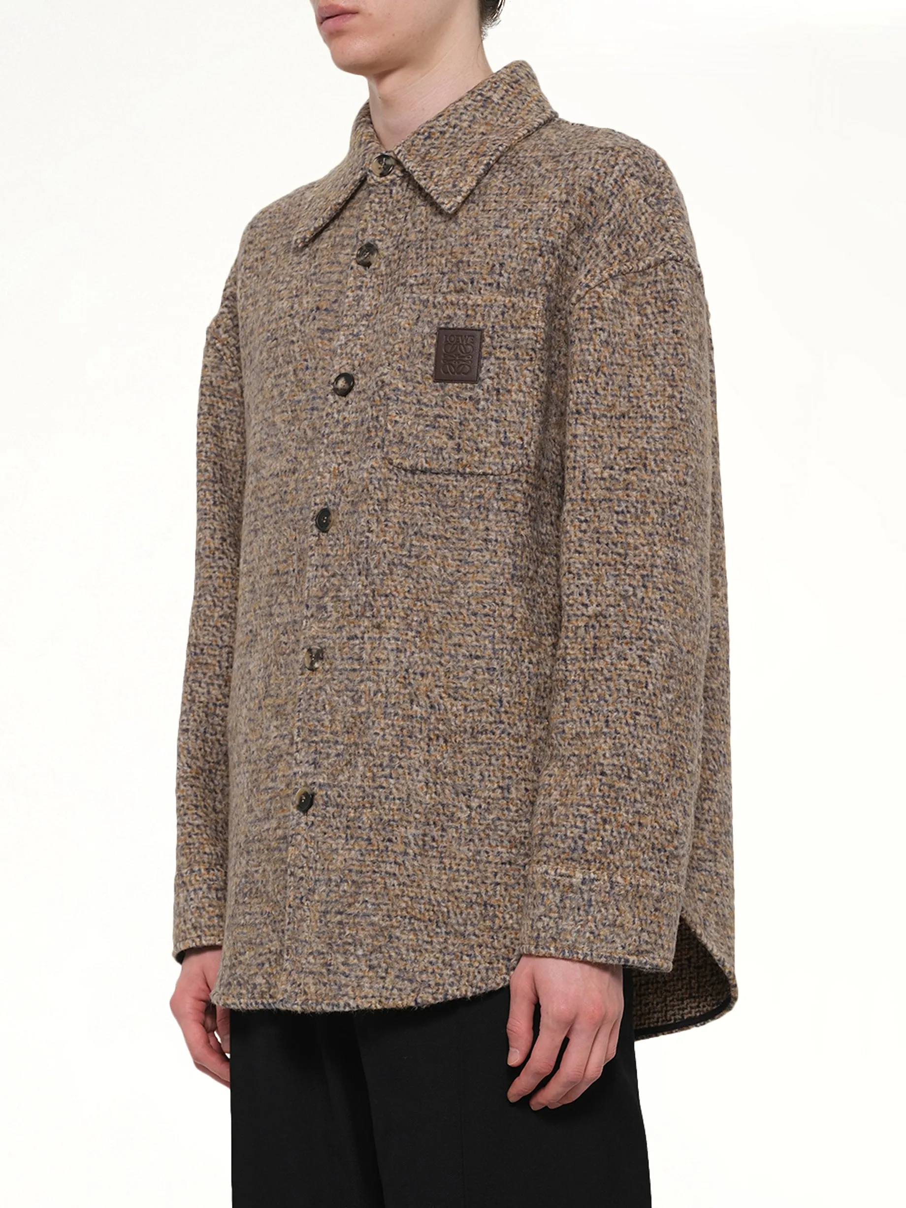 Overshirt in Beige/Blue Melange sold by MARAIS product image thumbnail 3