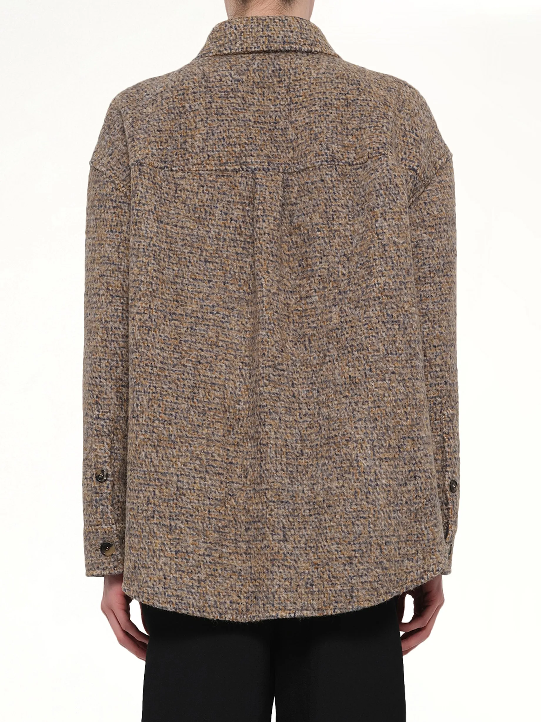 Overshirt in Beige/Blue Melange sold by MARAIS product image thumbnail 5