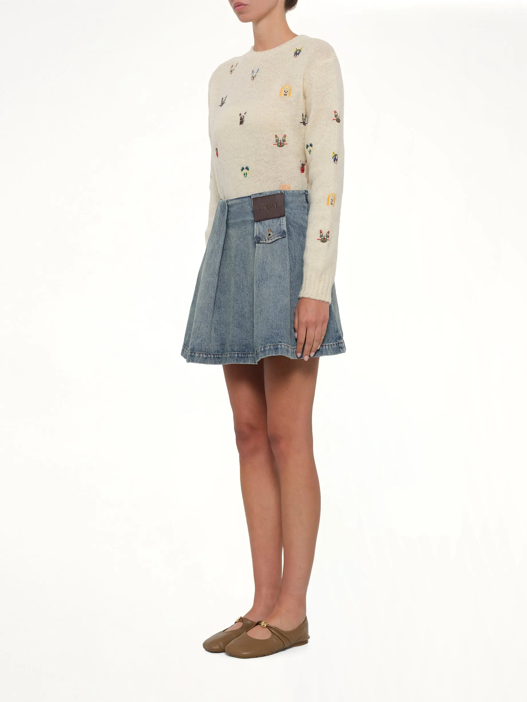 Mini Skirt in Washed Denim sold by MARAIS product image thumbnail 4