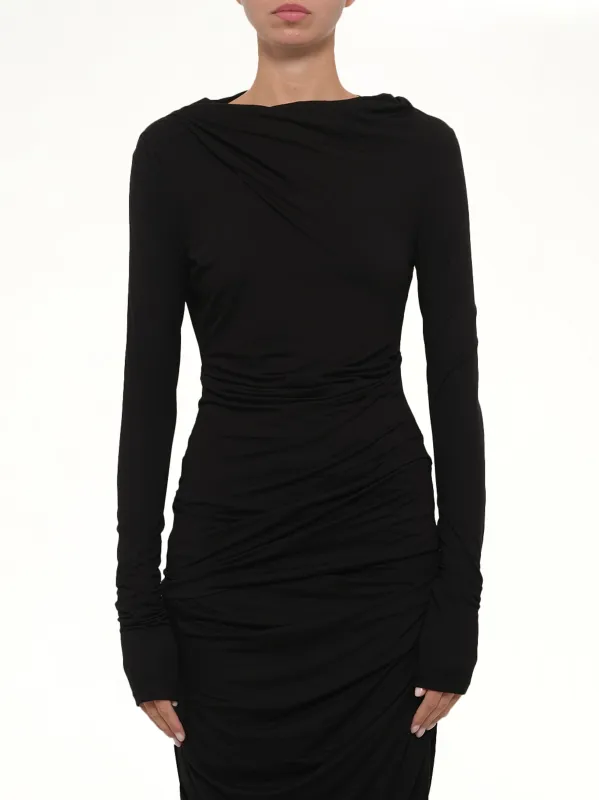 Drape Top in Black made by Entire Studios