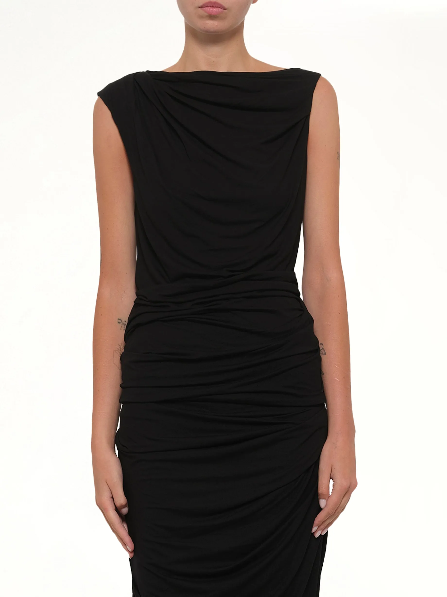 Drape Tank in Black sold by MARAIS