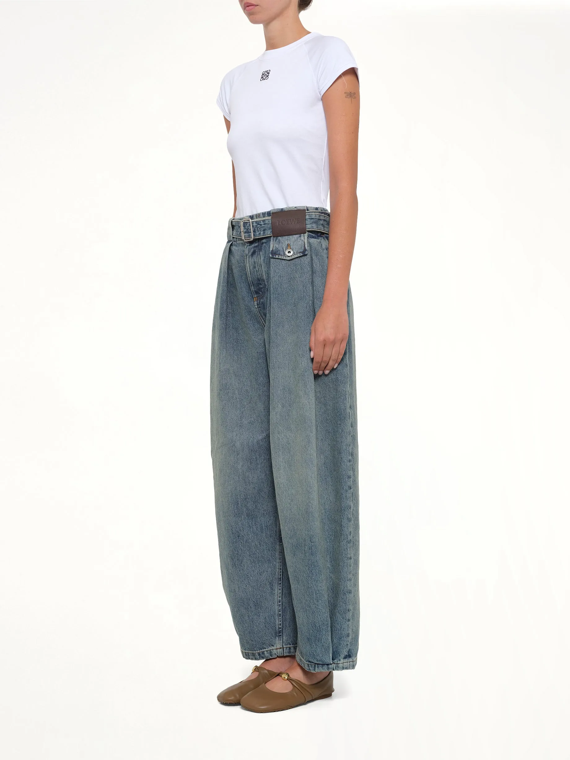 Belted Jeans AF in Washed Denim sold by MARAIS product image thumbnail 4