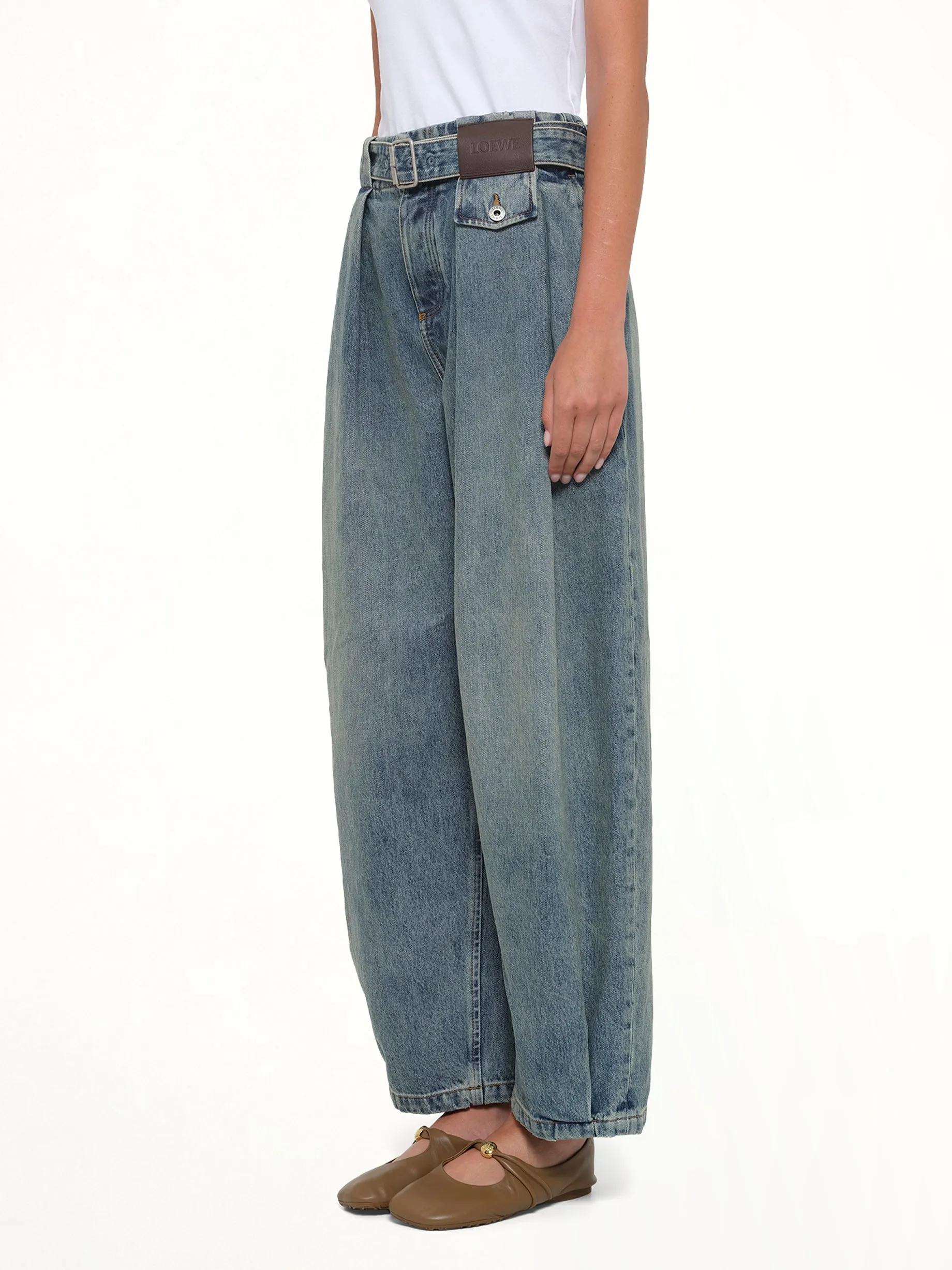 Belted Jeans AF in Washed Denim sold by MARAIS product image thumbnail 3