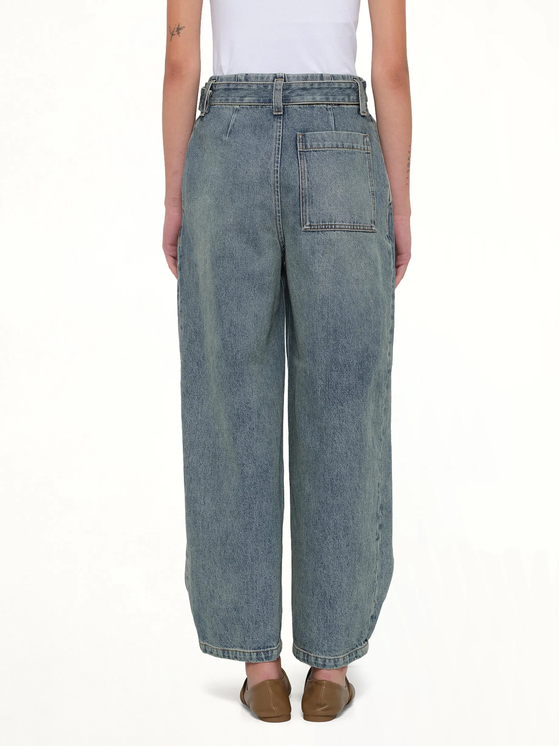 Belted Jeans AF in Washed Denim sold by MARAIS product image thumbnail 5