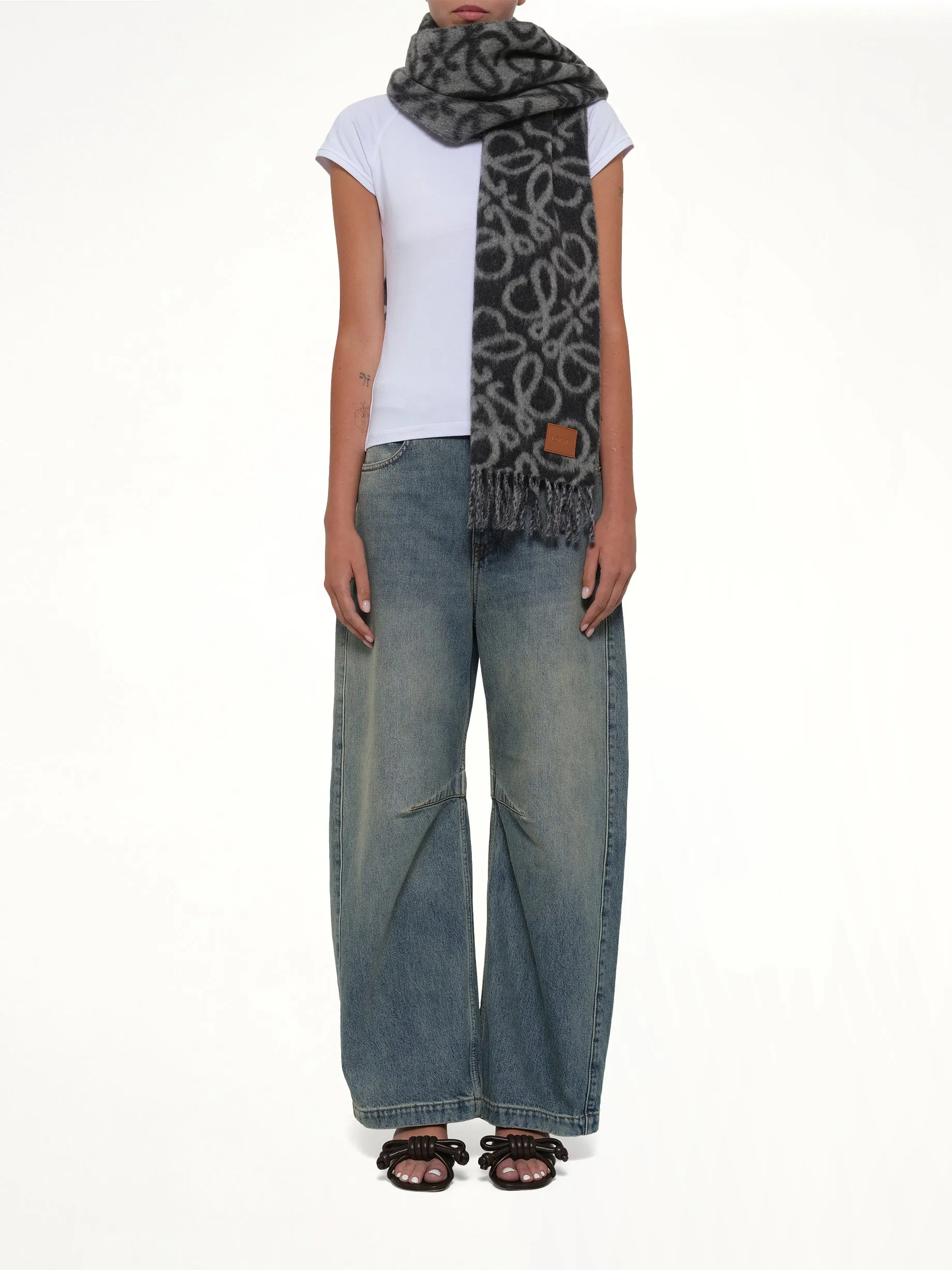 Anagram Scarf in Black/Grey sold by MARAIS