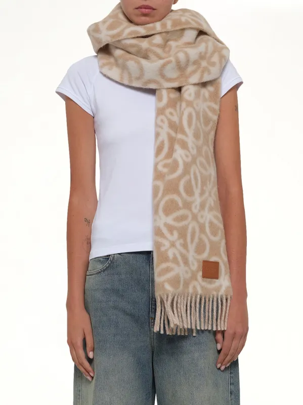 Anagram Scarf in Beige/White sold by MARAIS