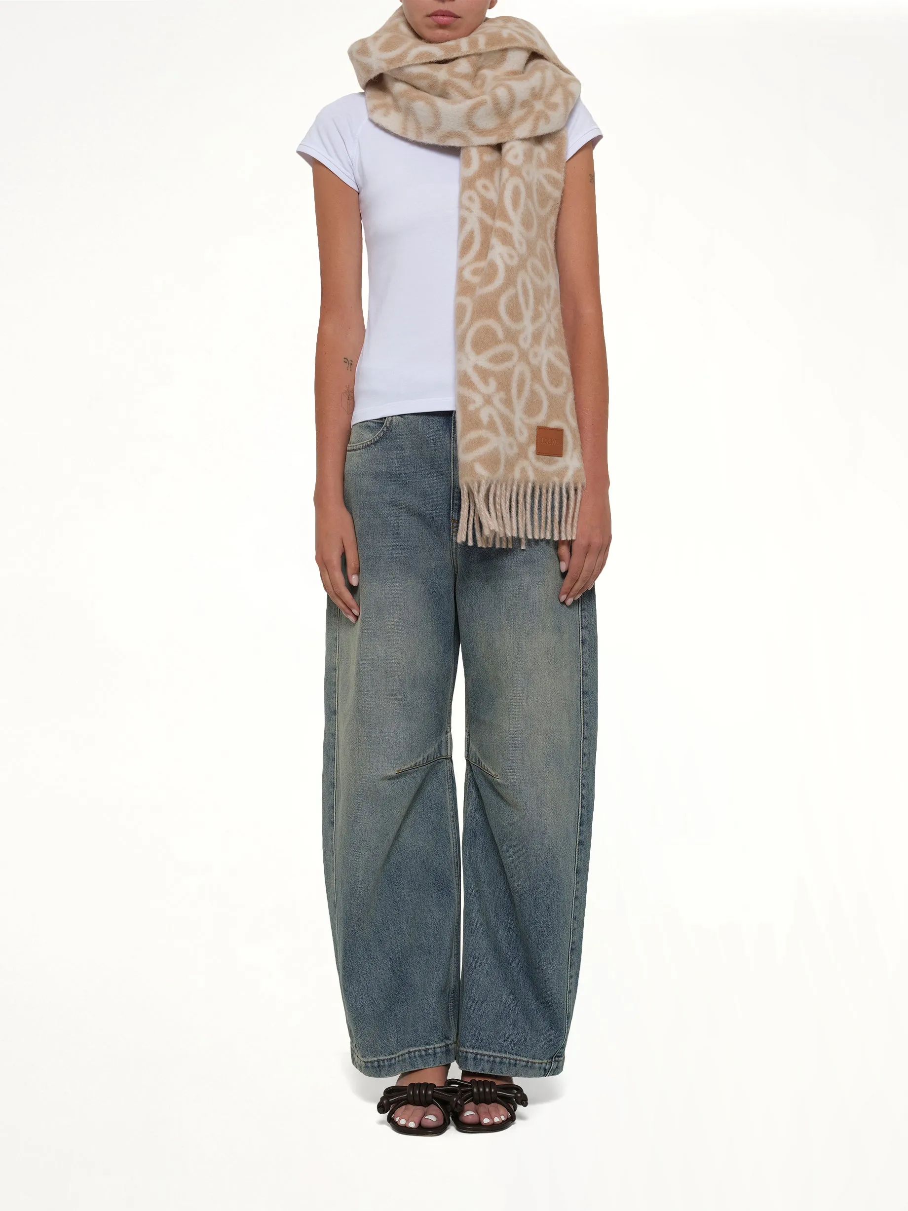 Anagram Scarf in Beige/White sold by MARAIS product image thumbnail 2