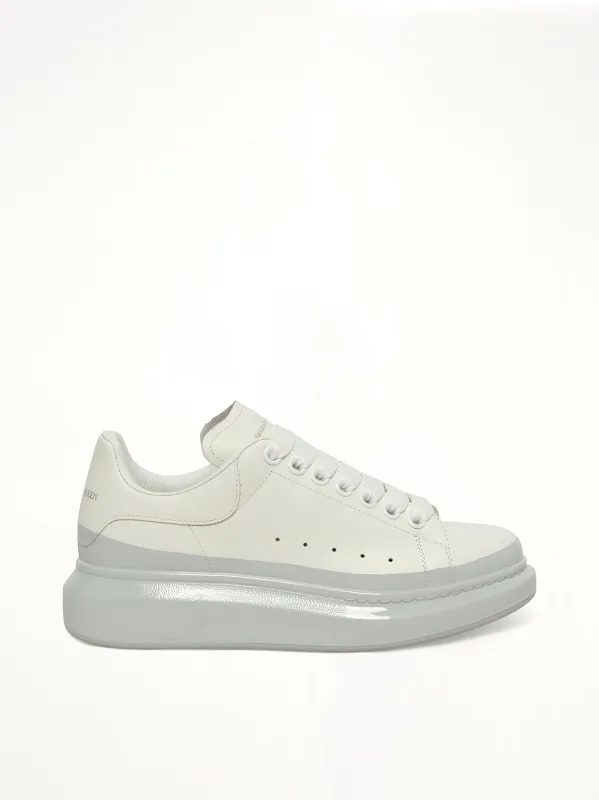 Womens Larry Oversized Sneaker in White/Ice Blue made by Alexander McQueen