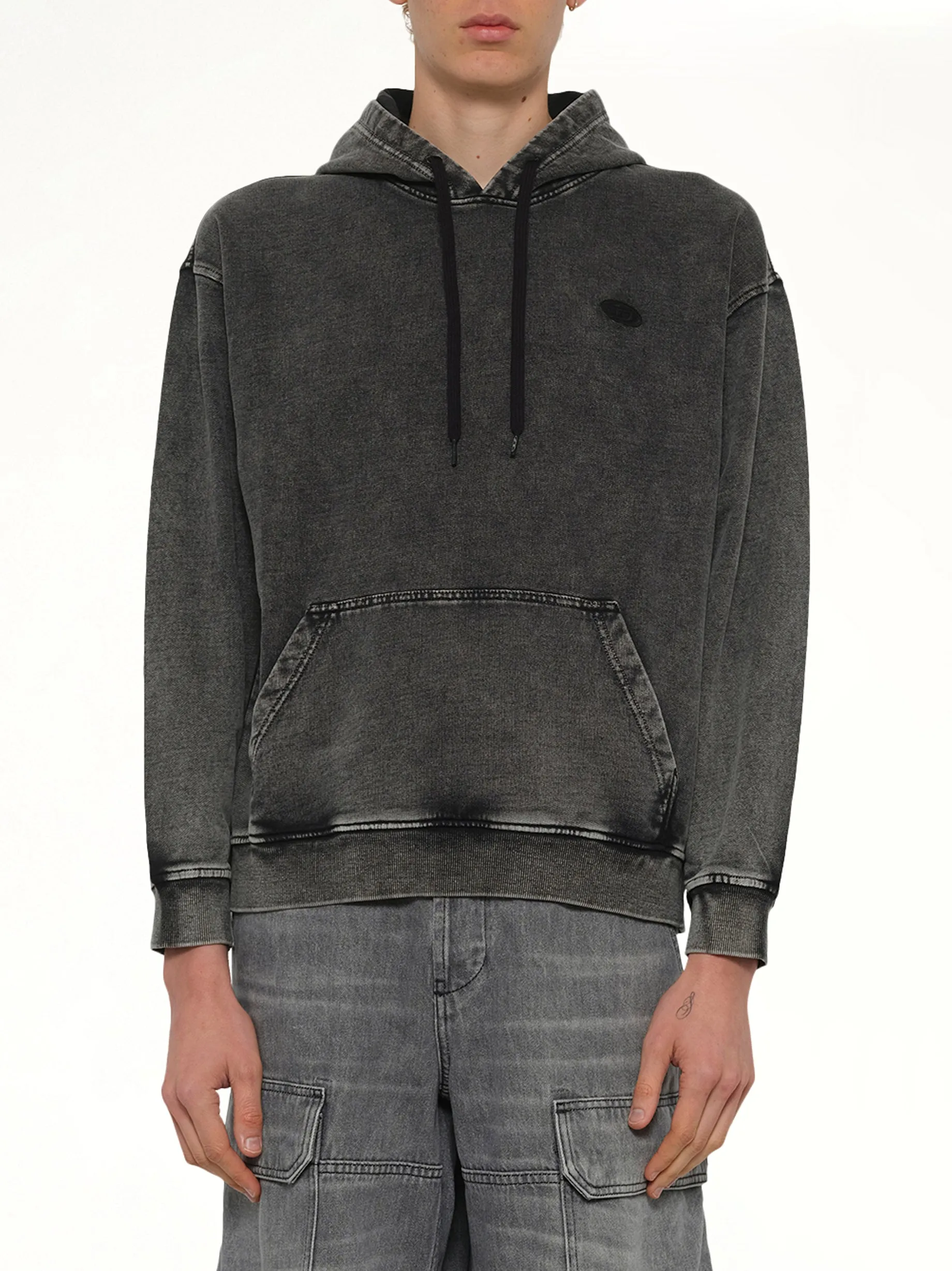 S-BOXT-HOOD-DEN Hoodie in Grey sold by MARAIS