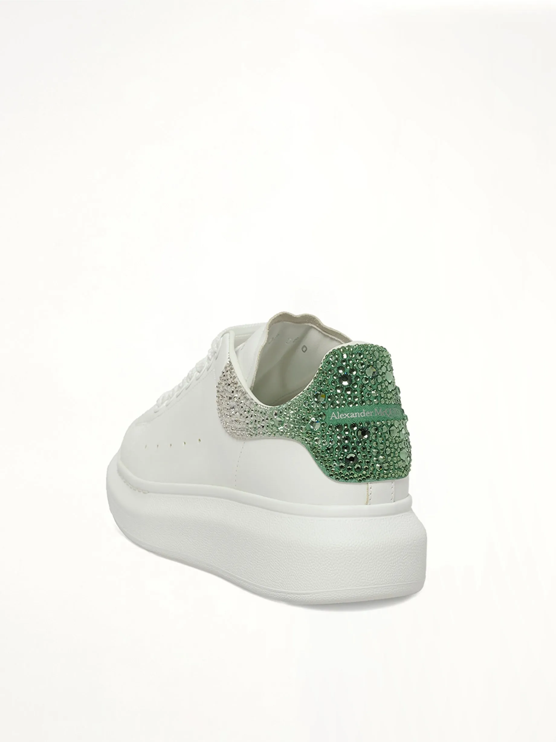 Larry Oversized Heel Sneaker in White/Green Crystal sold by MARAIS product image thumbnail 3