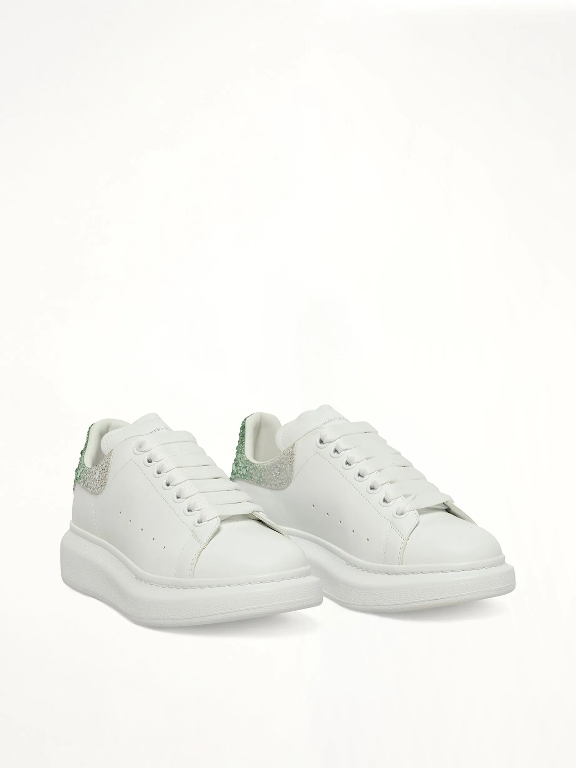Larry Oversized Heel Sneaker in White/Green Crystal sold by MARAIS product image thumbnail 2