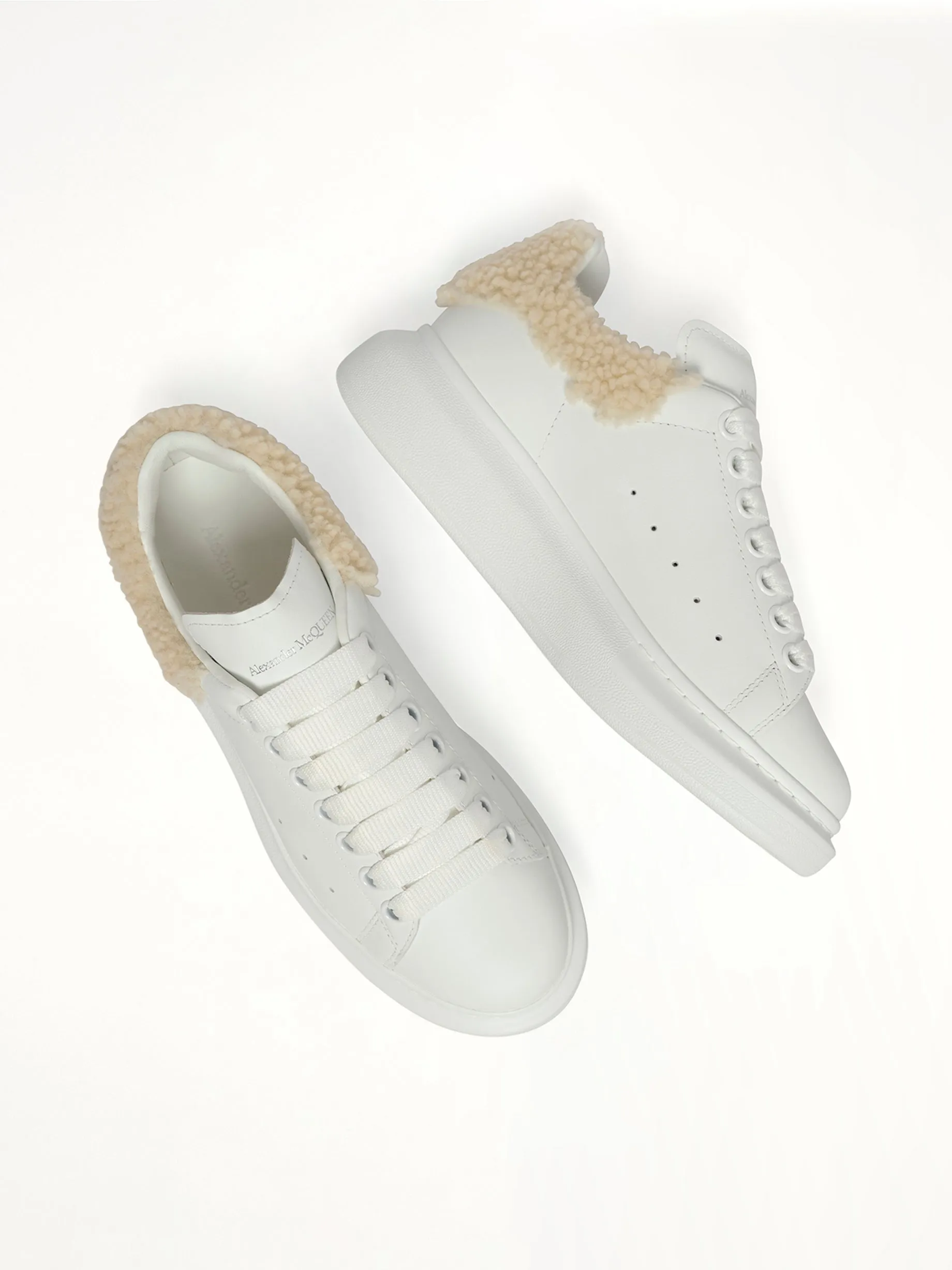 Larry Fur Heel Sneaker in White/Beige sold by MARAIS product image thumbnail 4