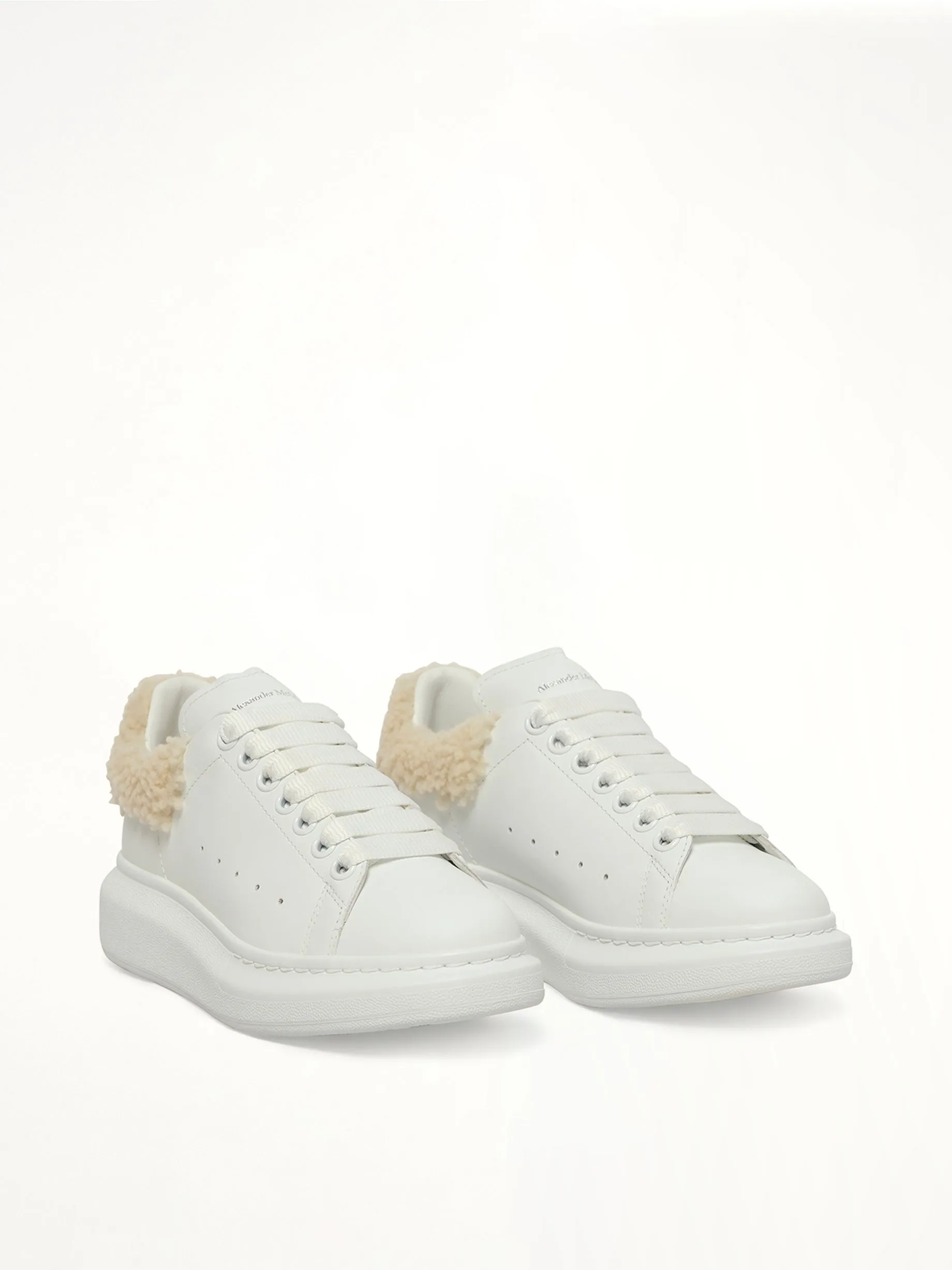 Larry Fur Heel Sneaker in White/Beige sold by MARAIS product image thumbnail 2