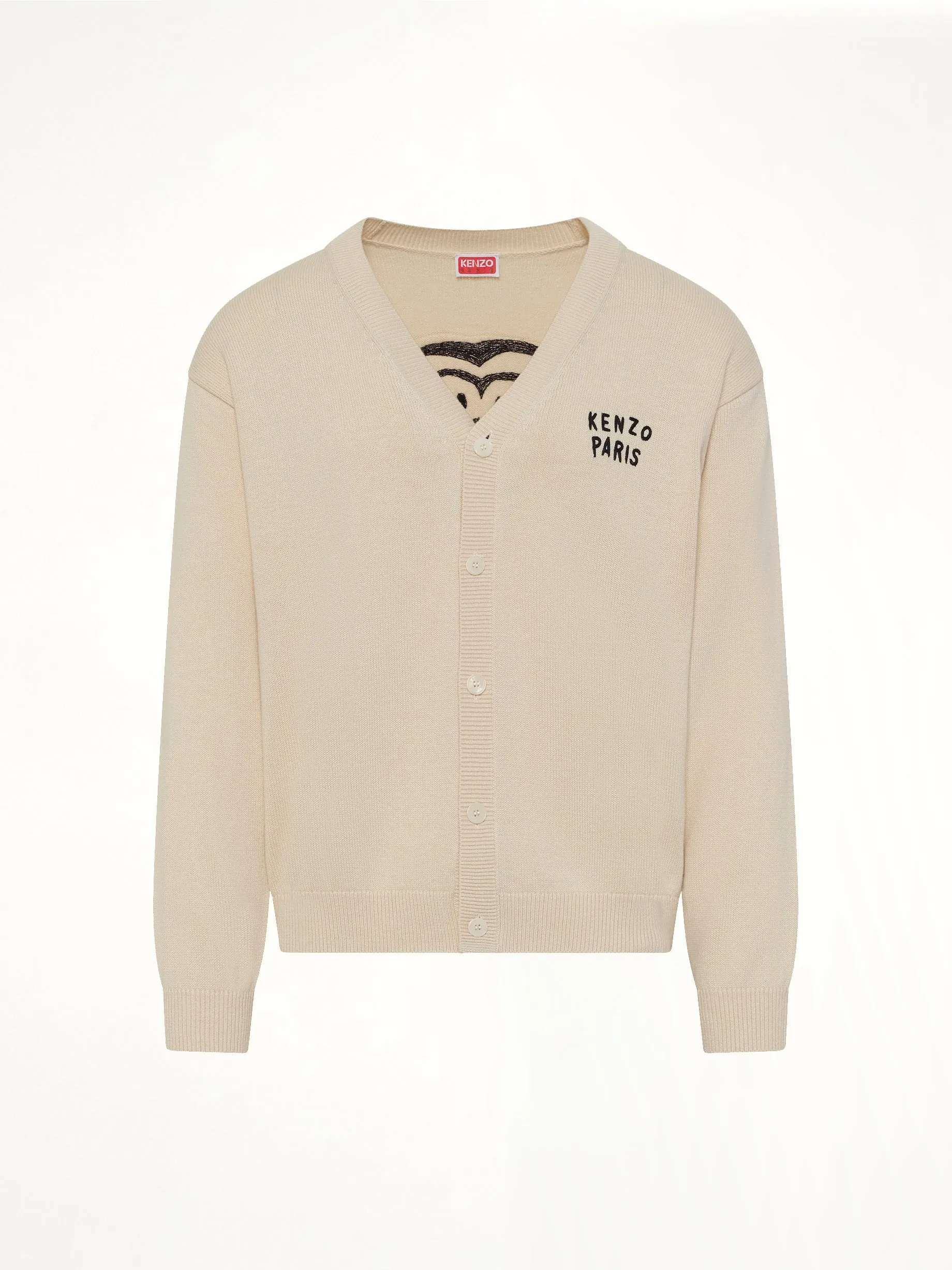 Kenzo Boke Heart Cardigan in Ecru sold by MARAIS product image thumbnail 2