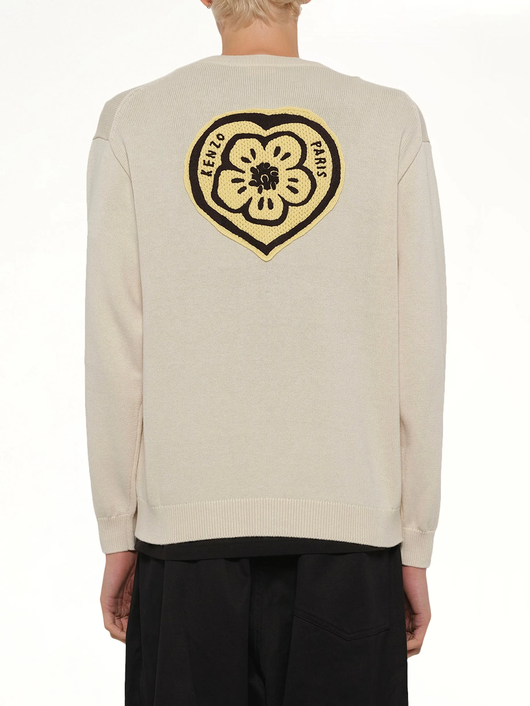 Kenzo Boke Heart Cardigan in Ecru sold by MARAIS product image thumbnail 5
