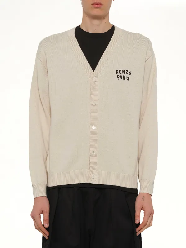 Kenzo Boke Heart Cardigan in Ecru sold by MARAIS