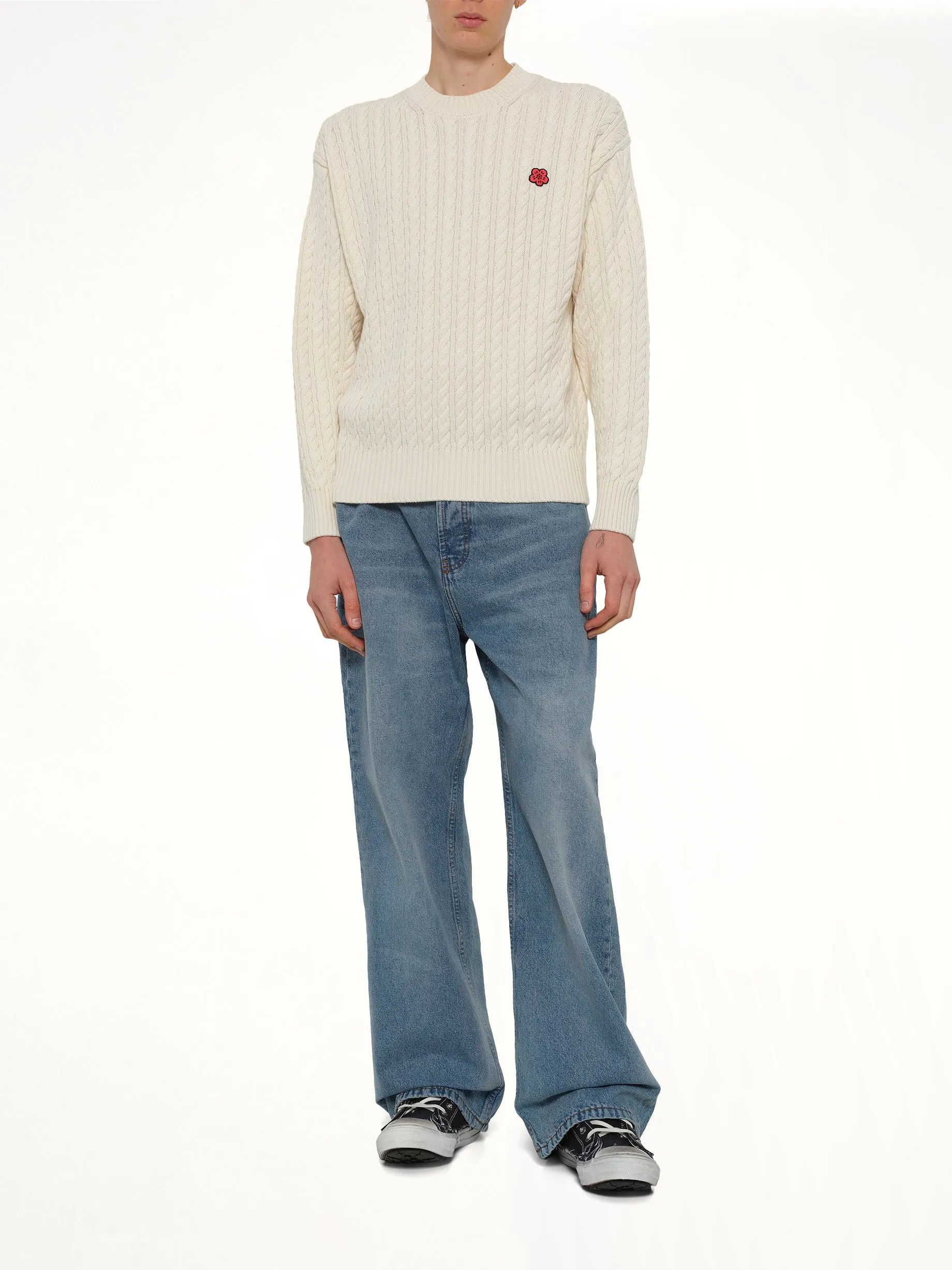 Boke Flower Cable Knit Jumper in Ecru sold by MARAIS product image thumbnail 4