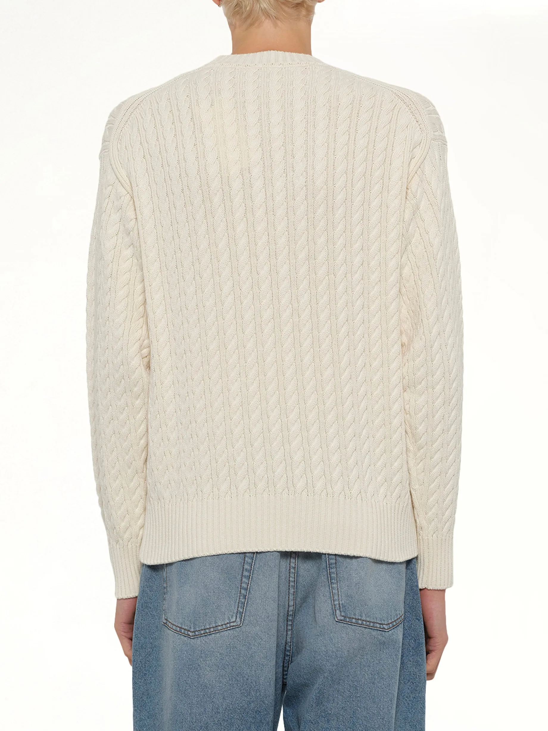 Boke Flower Cable Knit Jumper in Ecru sold by MARAIS product image thumbnail 5