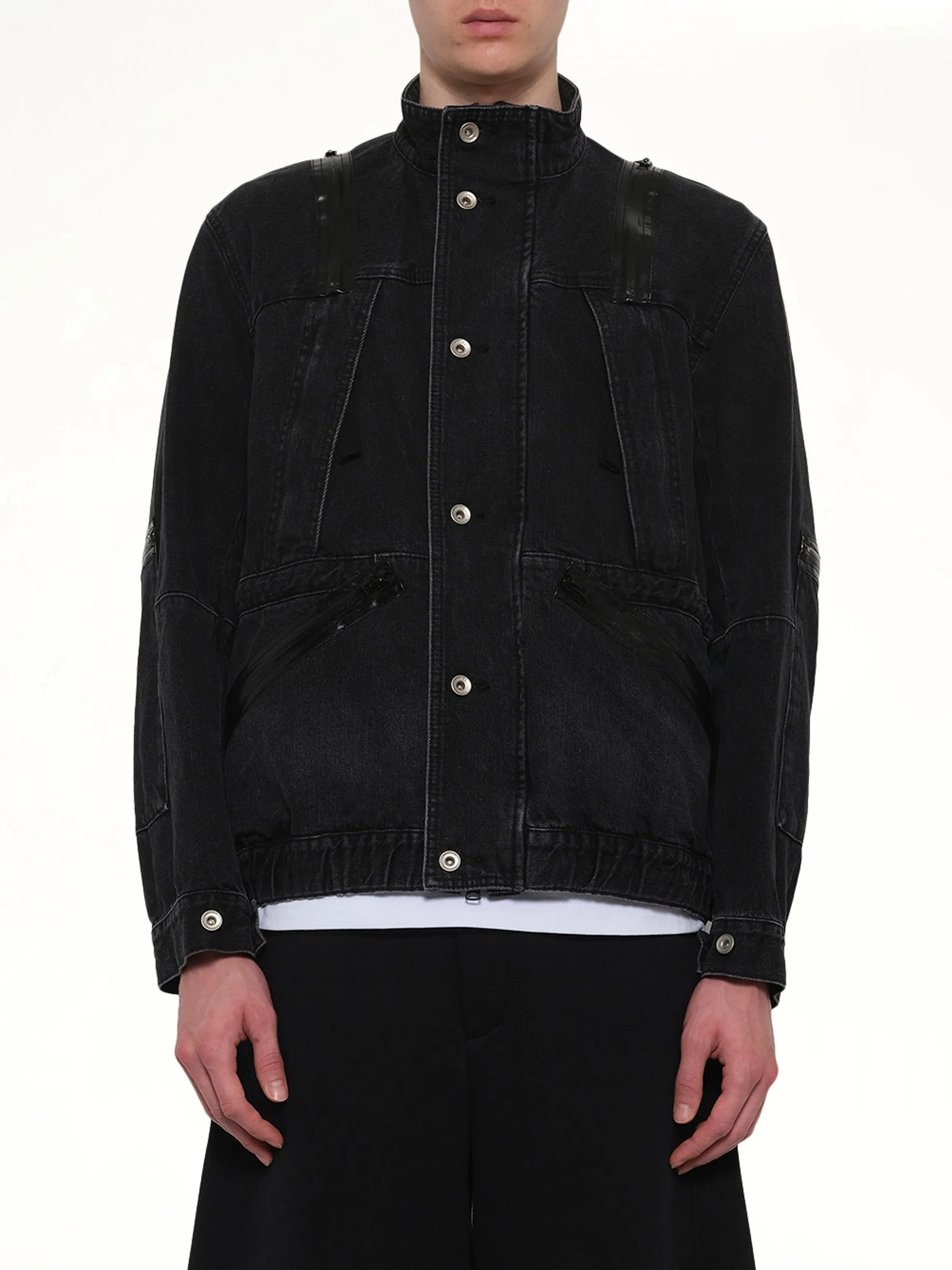 Denim Blouson in Black sold by MARAIS