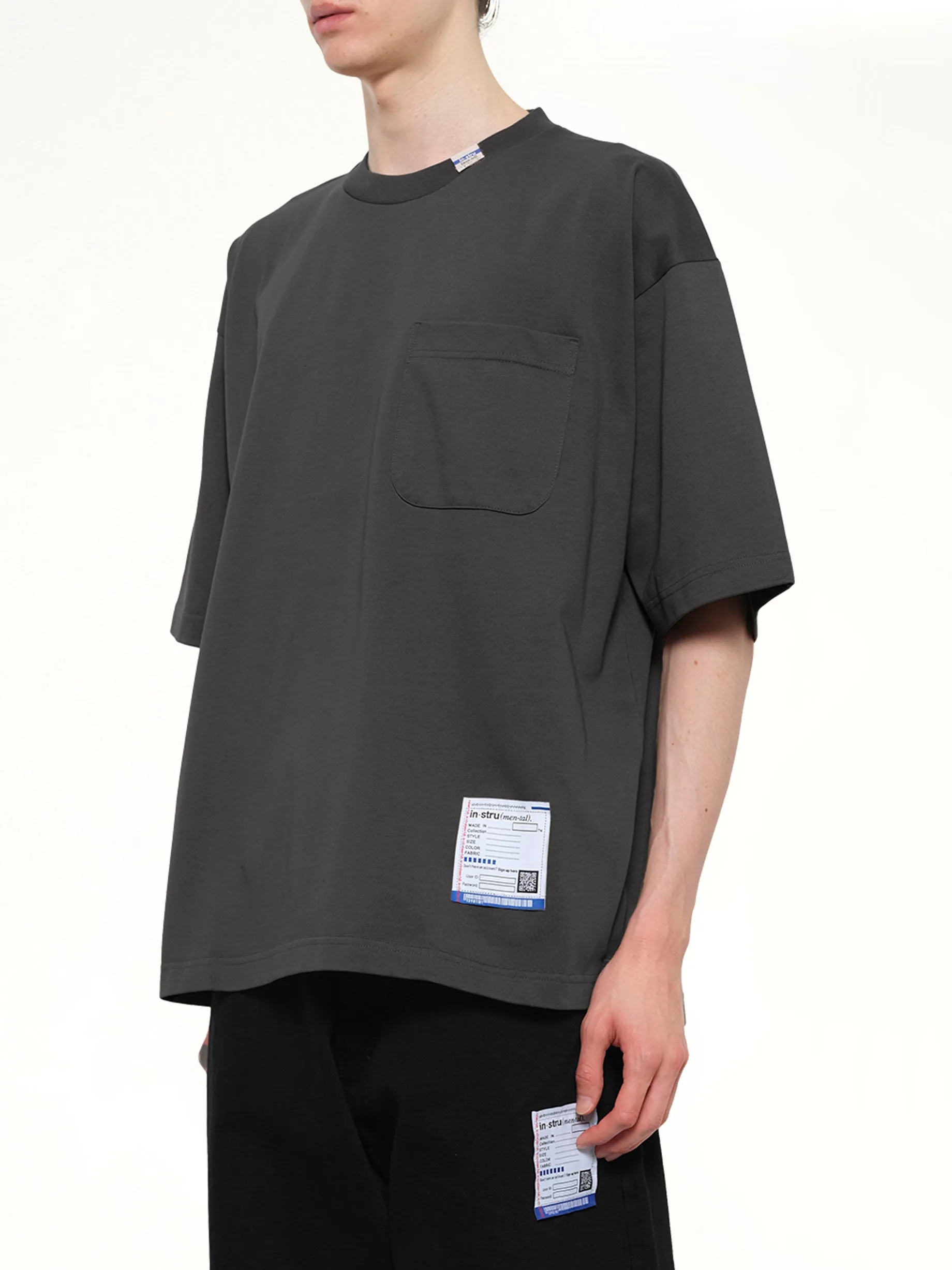 Instrumental Heavy Weight Pocket T-Shirt in Dark Gray sold by MARAIS product image thumbnail 3