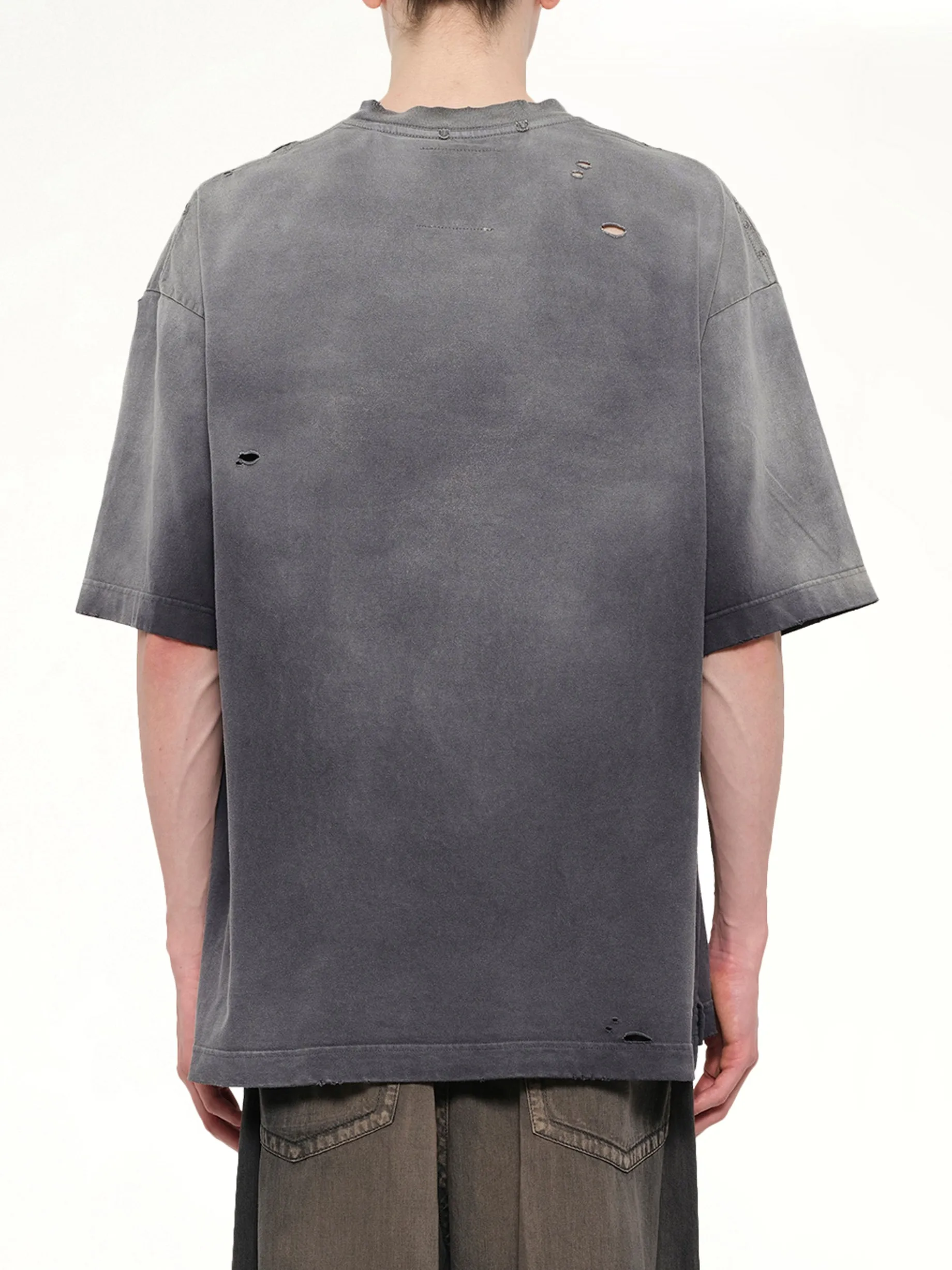 Sun Faded V Neck T-Shirt in Black sold by MARAIS product image thumbnail 5