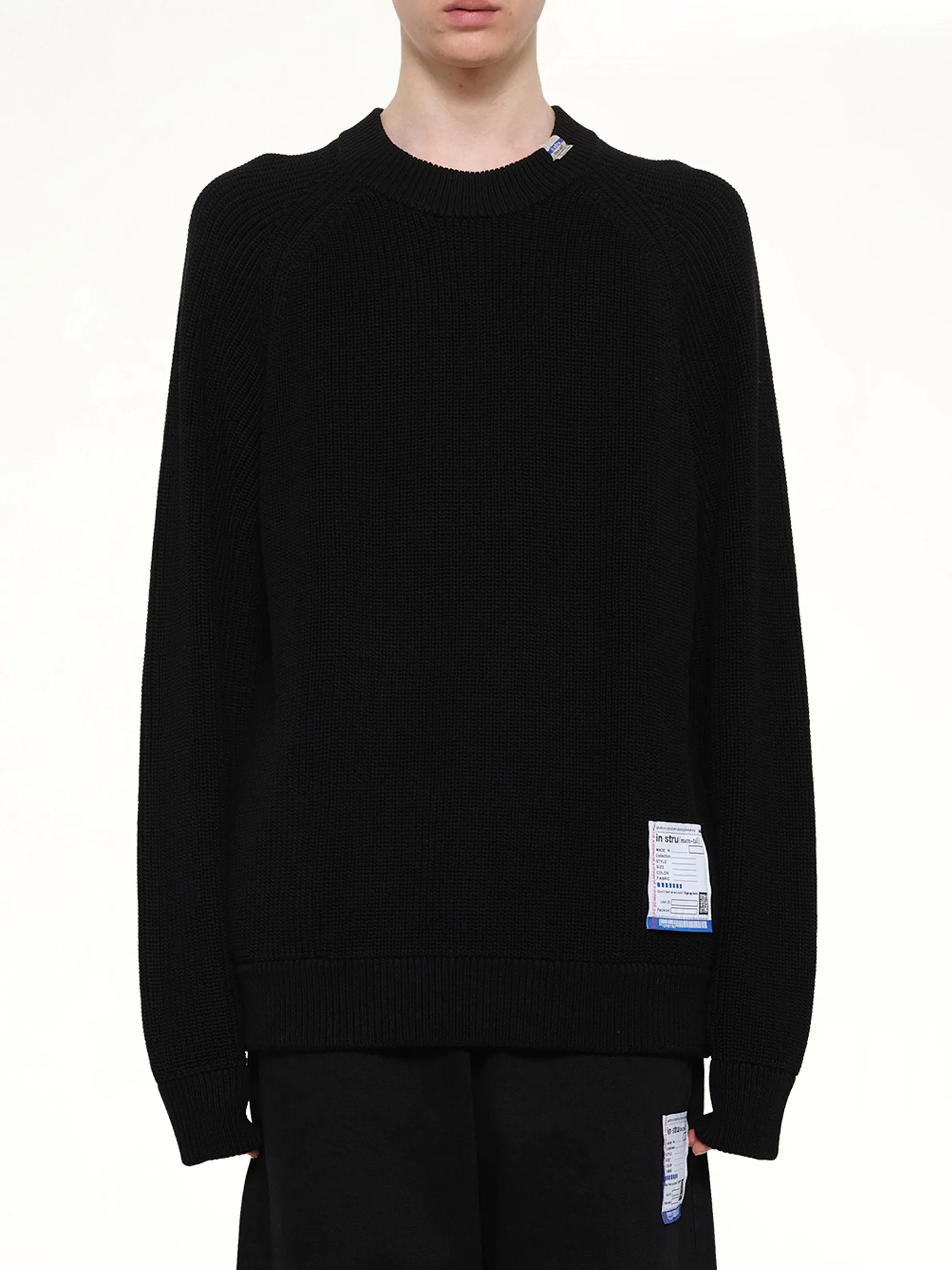 Instrumental High Density Knit Pullover in Black sold by MARAIS